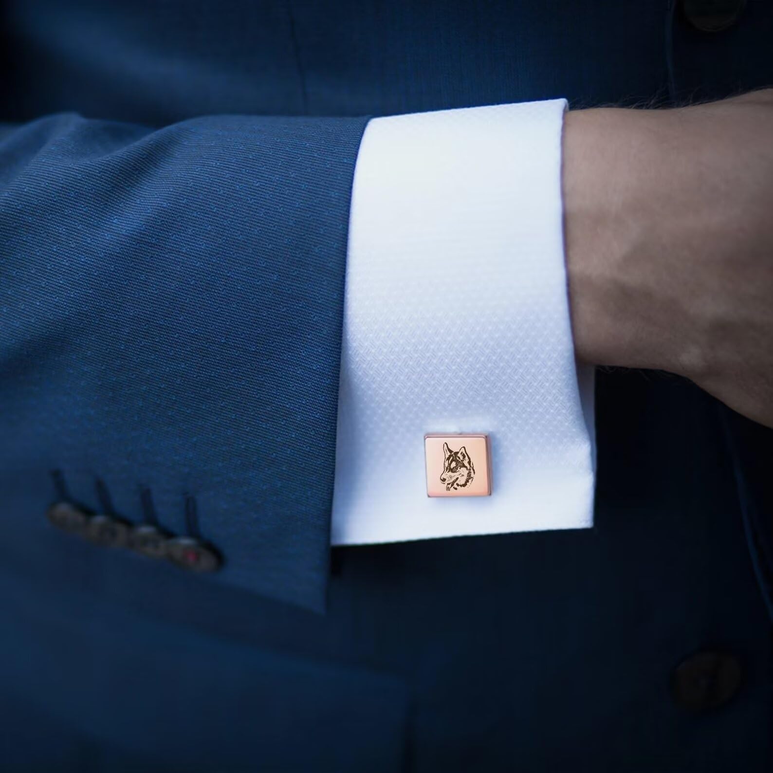 Custom Pet Portrait Cufflinks - Personalized Dog & Cat Cufflinks - Unique Wedding & Groomsmen Gift for Pet Lovers - Perfect for Formal Events, Anniversaries, and Special Occasions