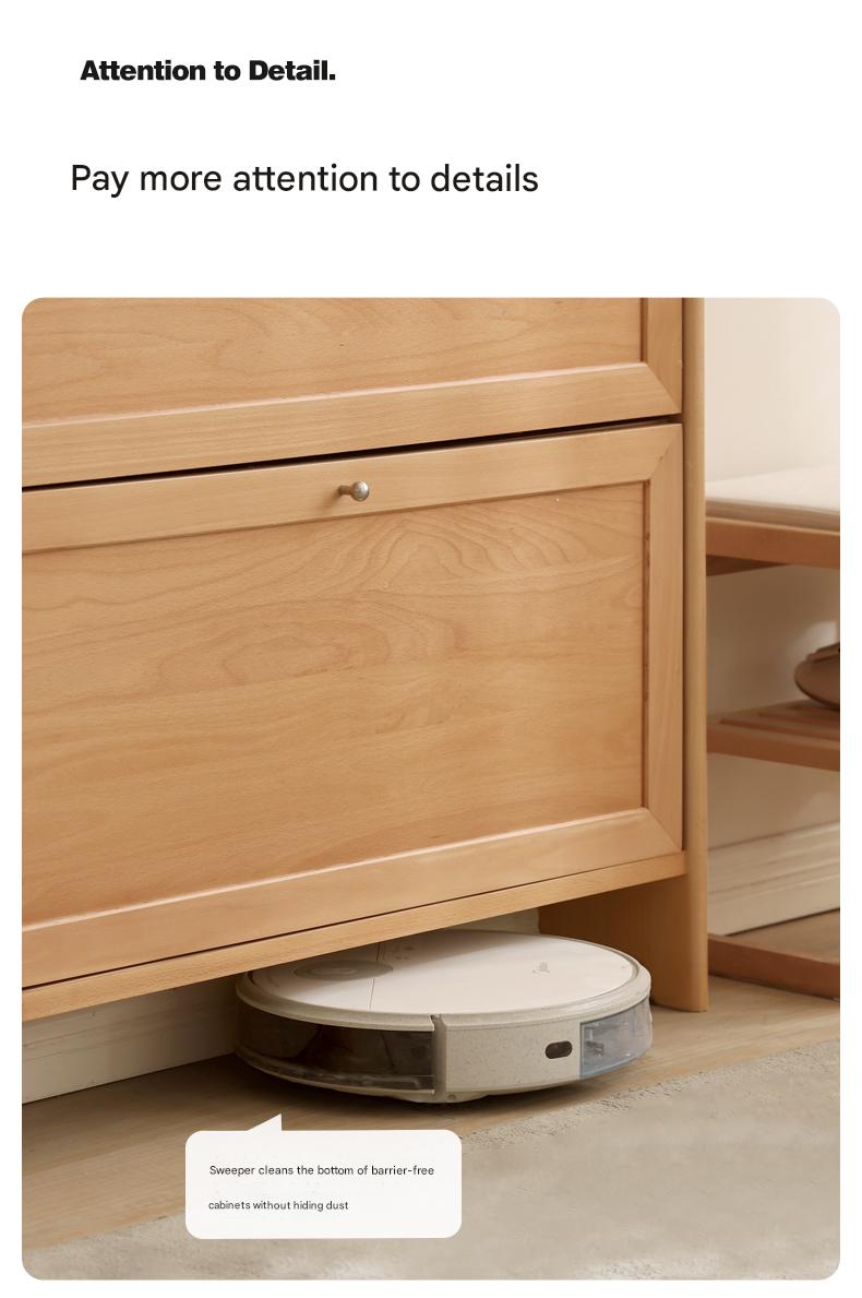 Beech Solid Wood Ultra Thin Flip Shoe Cabinet - Space Saving Shoe Storage for Entryway, Closet & Small Apartments
