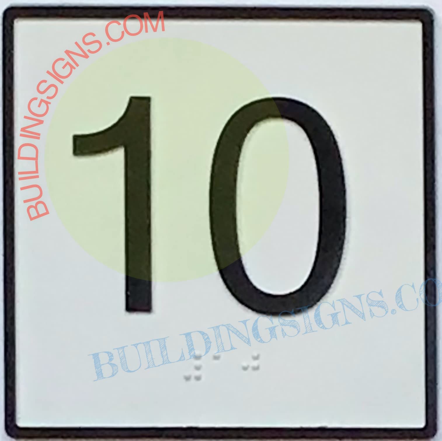 10th Floor Elevator Sign - Cast Iron JAMB Plate with White Background (4x4 Inch) - Durable & Stylish for Office, Hotel & Apartment Buildings
