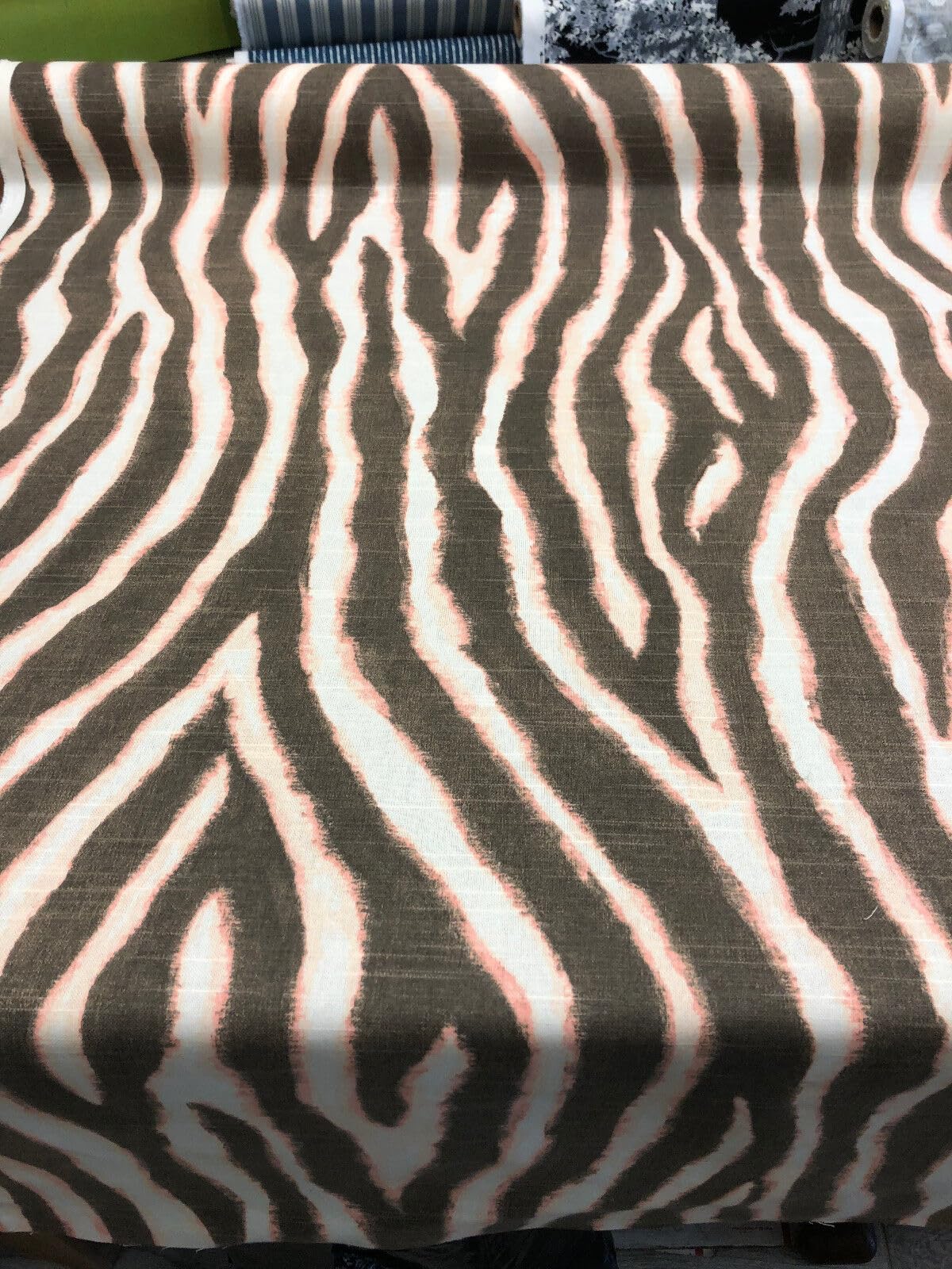 Zany Zebra Print Blush Drapery & Upholstery Fabric by The Yard - Ronnie Gold Home Decor Accent for Curtains, Sofas & DIY Projects