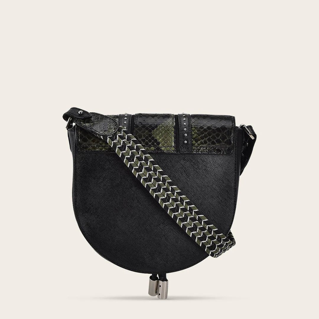 BOD97PH Women's Cuadra Green Python Leather Handbag - Elegant Fashion Clutch for Parties, Weddings & Evening Events