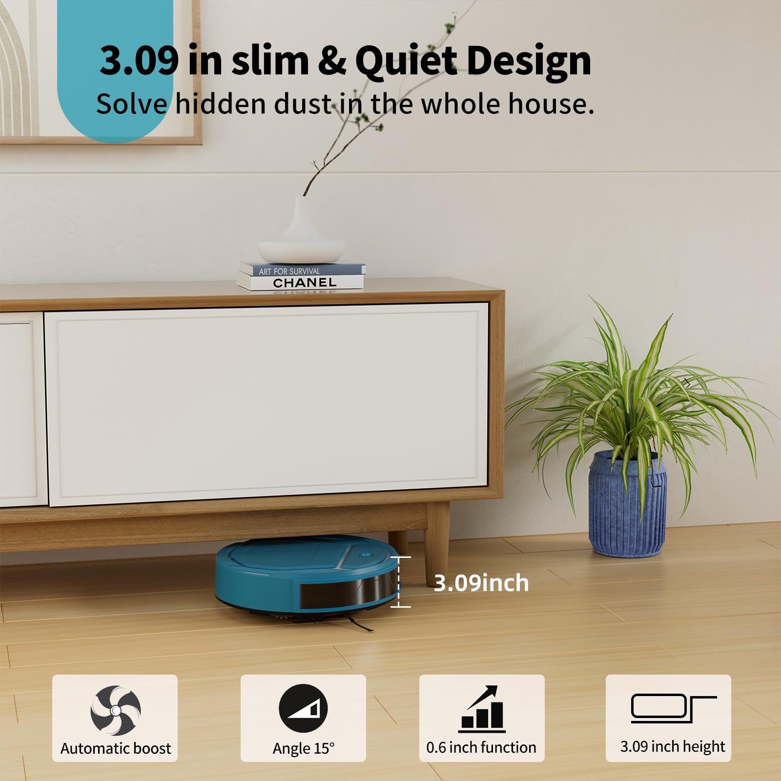 OKP K2-Pro Robot Vacuum Cleaner with WiFi/App/Alexa Control, Smart Mapping & Auto Charging - Powerful Suction for Pet Hair, Carpets & Hard Floors - Ultra Quiet Cleaning for Home, Office & Apartment Use