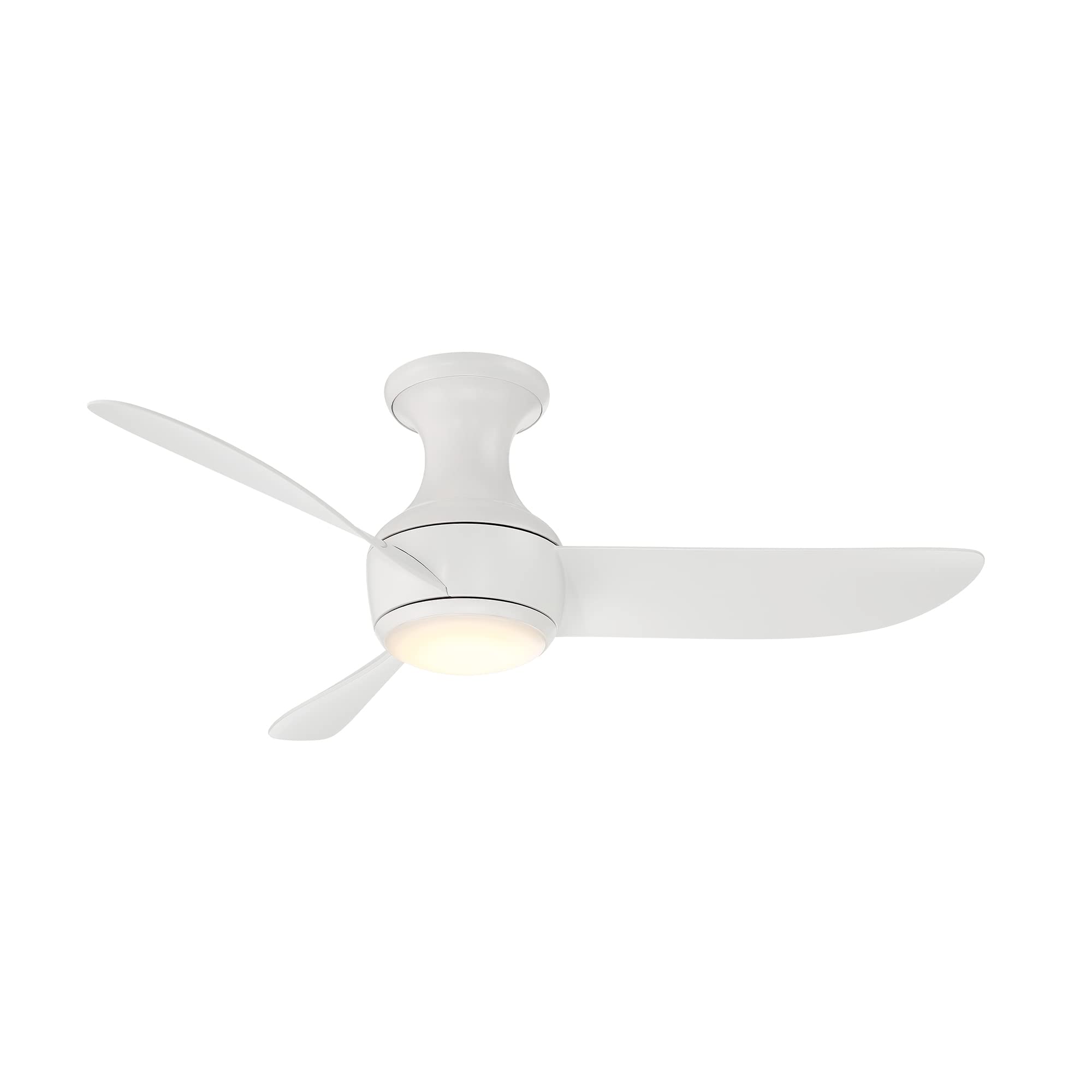 Corona Smart 44in 3-Blade Flush Mount Ceiling Fan with 3000K LED Light Kit, Remote Control, Alexa & Google Assistant Compatible, Ideal for Living Room, Bedroom, and Patio