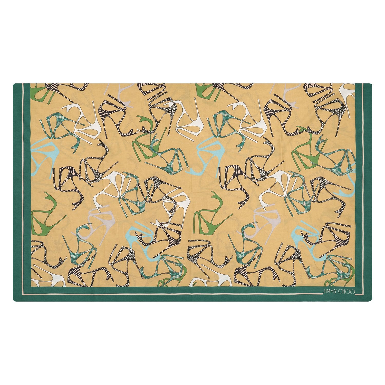 Jimmy Choo Green Cashmere Shawl Wrap - Luxurious Soft Scarf for Women - Perfect for Evening Events, Weddings & Winter Fashion