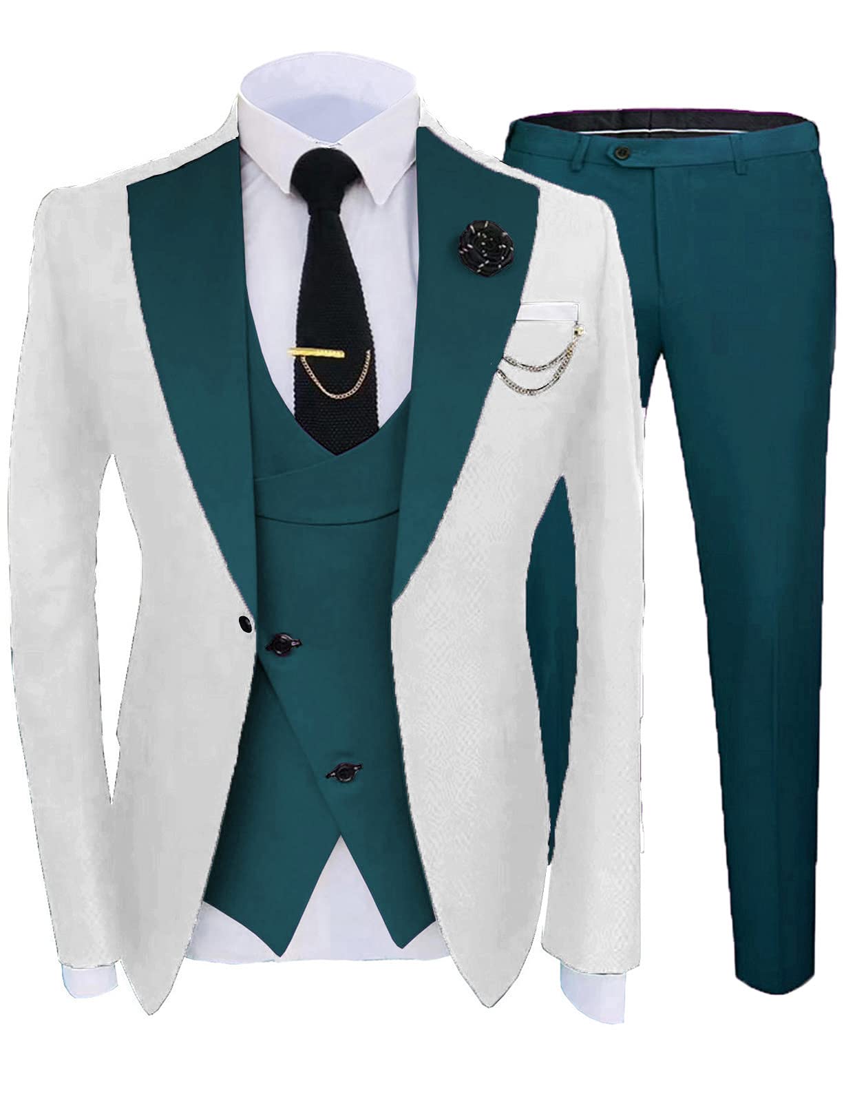 Setwell 2023 Men's Slim Fit Tuxedo Suit for Wedding, Party & Formal Events | Fashionable Groom Suit ST-XZ009 | Perfect for Prom, Cocktail Parties & Business Occasions