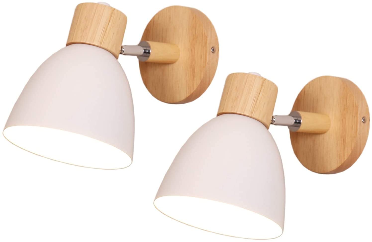 2-Pack Nordic Dimmable LED Wall Sconces with Remote Control - Battery Operated Wireless Wall Lights for Bedroom, Living Room & Hallway Decor - Easy Installation No Wiring Needed (White) - Perfect for Ambient Lighting, Reading Nook & Nighttime Illumination