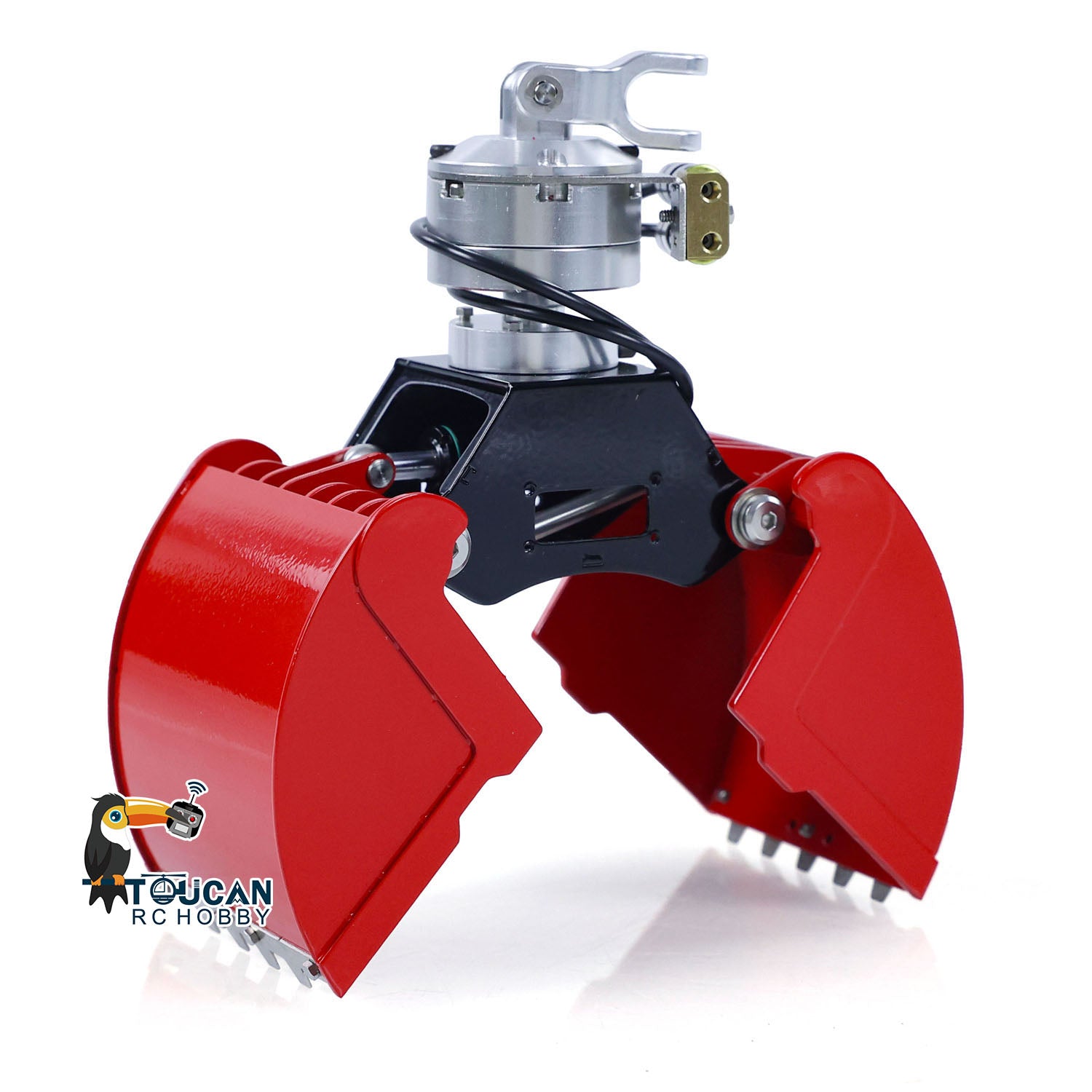 1/14 Scale RC Hydraulic Claw Grab Bucket for Remote Control Crane Truck - Metal Construction Dump Truck Attachment - Perfect for Construction Simulation & RC Model Play