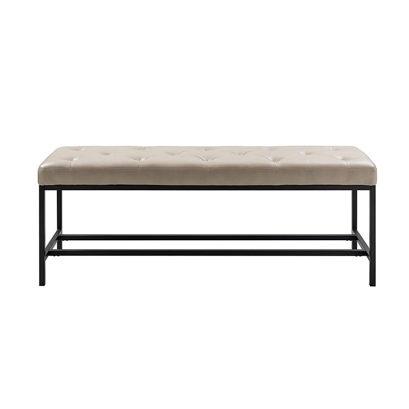 Johannes Upholstered Bench - Stylish Storage Ottoman with Tufted Cushion, Modern Entryway Bench for Bedroom, Living Room & Hallway - Perfect for Seating, Storage & Home Decor
