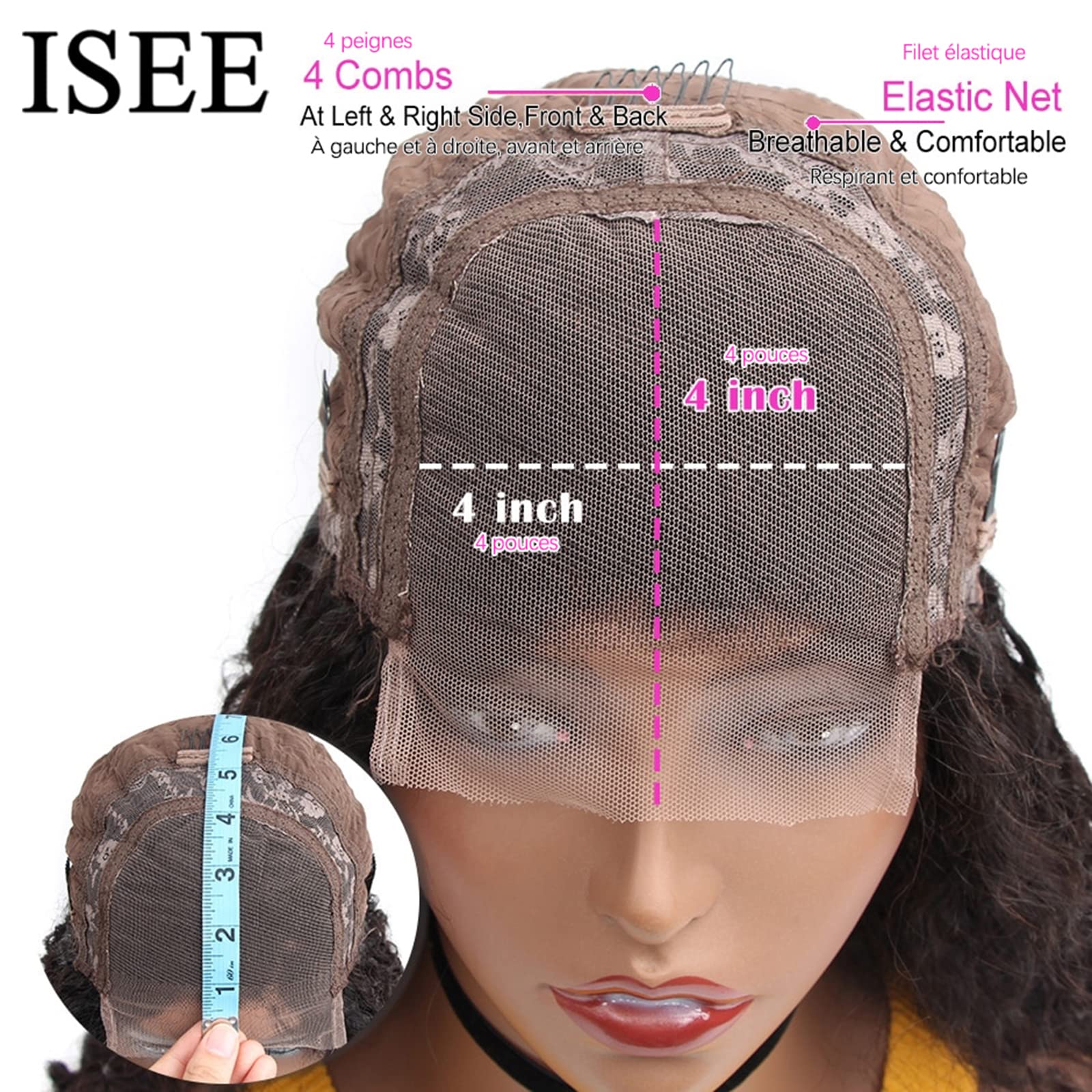 ISEE 150% Density Grade 9A Brazilian Virgin Human Hair Wigs - Body Wave 4x4 Lace Closure Wig with Pre-Plucked Hairline & Baby Hair for Black Women (28 Inch, Natural Color) | Perfect for Daily Wear, Parties & Special Occasions