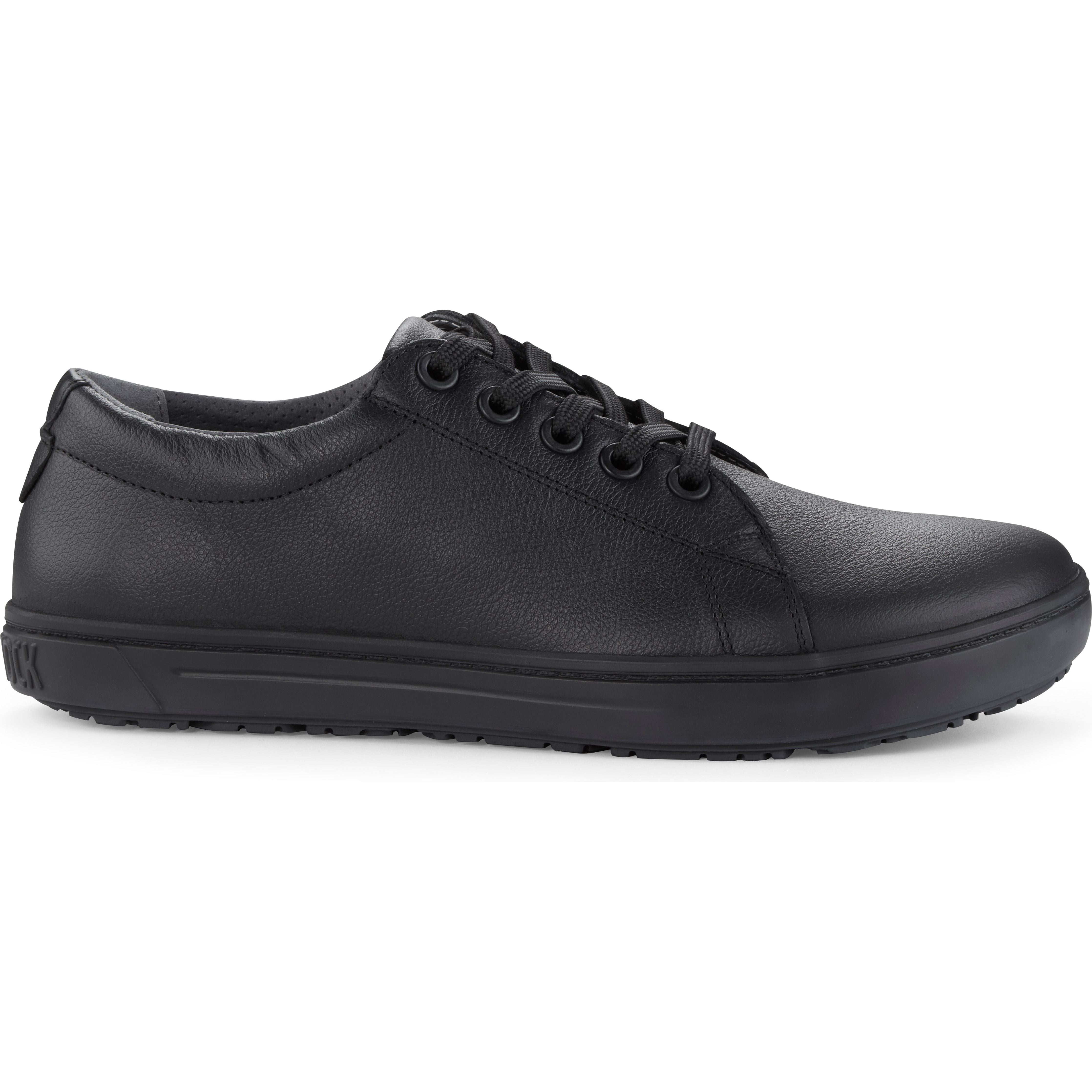 Birkenstock QO 500 Black Leather Safety Shoes - OSHA Compliant Work Shoes for Construction & Industrial Workers