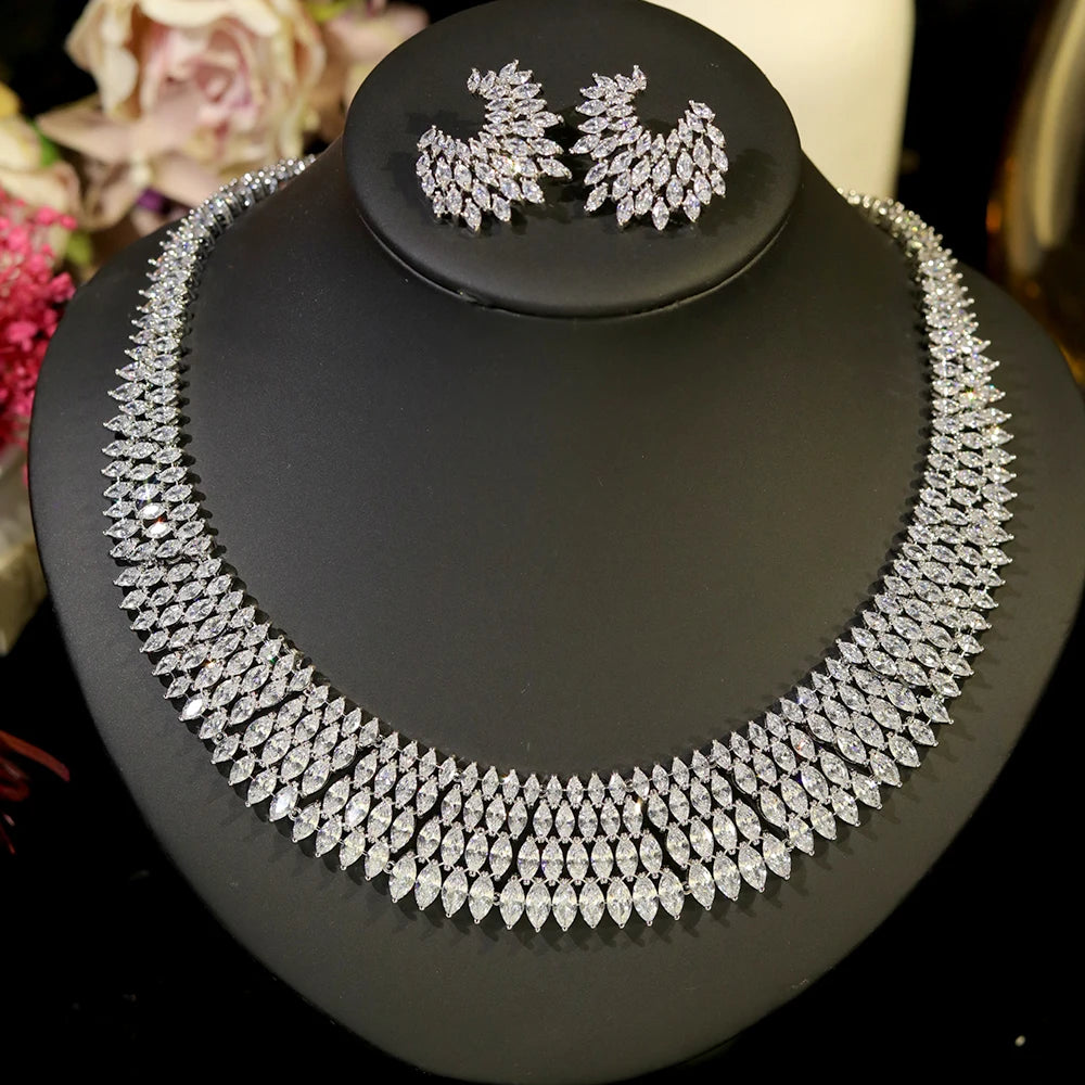 Luxury Choker Betrothal Jewelry Set - Elegant Big Necklace for Brides, Wedding & Evening Dresses | Perfect for Bridal Shower, Engagement Party & Formal Events