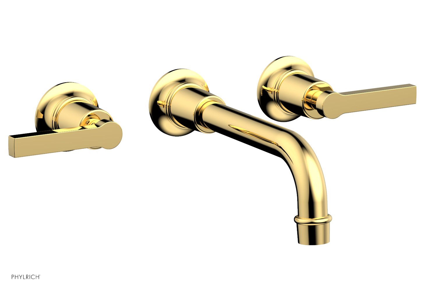 HEX MODERN Wall Mount Tub Faucet Set with Lever Handles - Model 501-59 - Perfect for Modern Bathroom Renovations and Spa-Like Showower Experiences