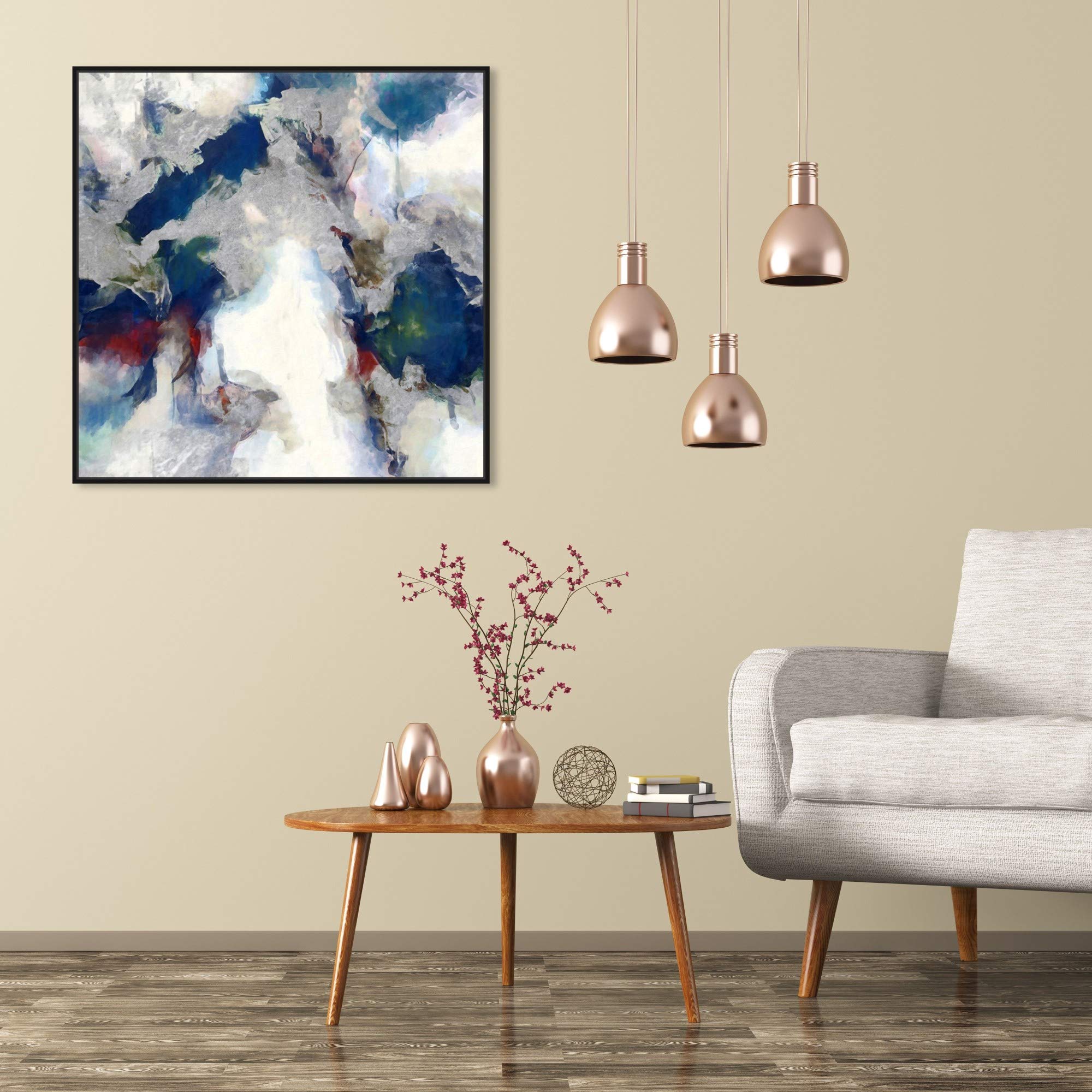 Oliver Gal Artist Co. Abstract Premium Wall Art Canvas Print - 'Explosive Shade' Modern Home Decor, 30x30 Inches, Blue & White - Perfect for Living Room, Bedroom & Office Wall Decor