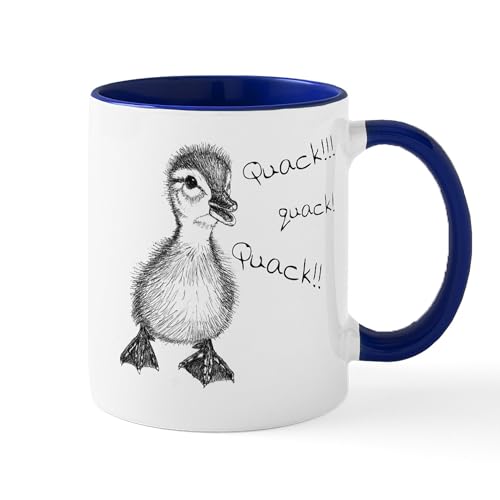 White/Navy Inside - Duckling Quack, Baby Duck Mug