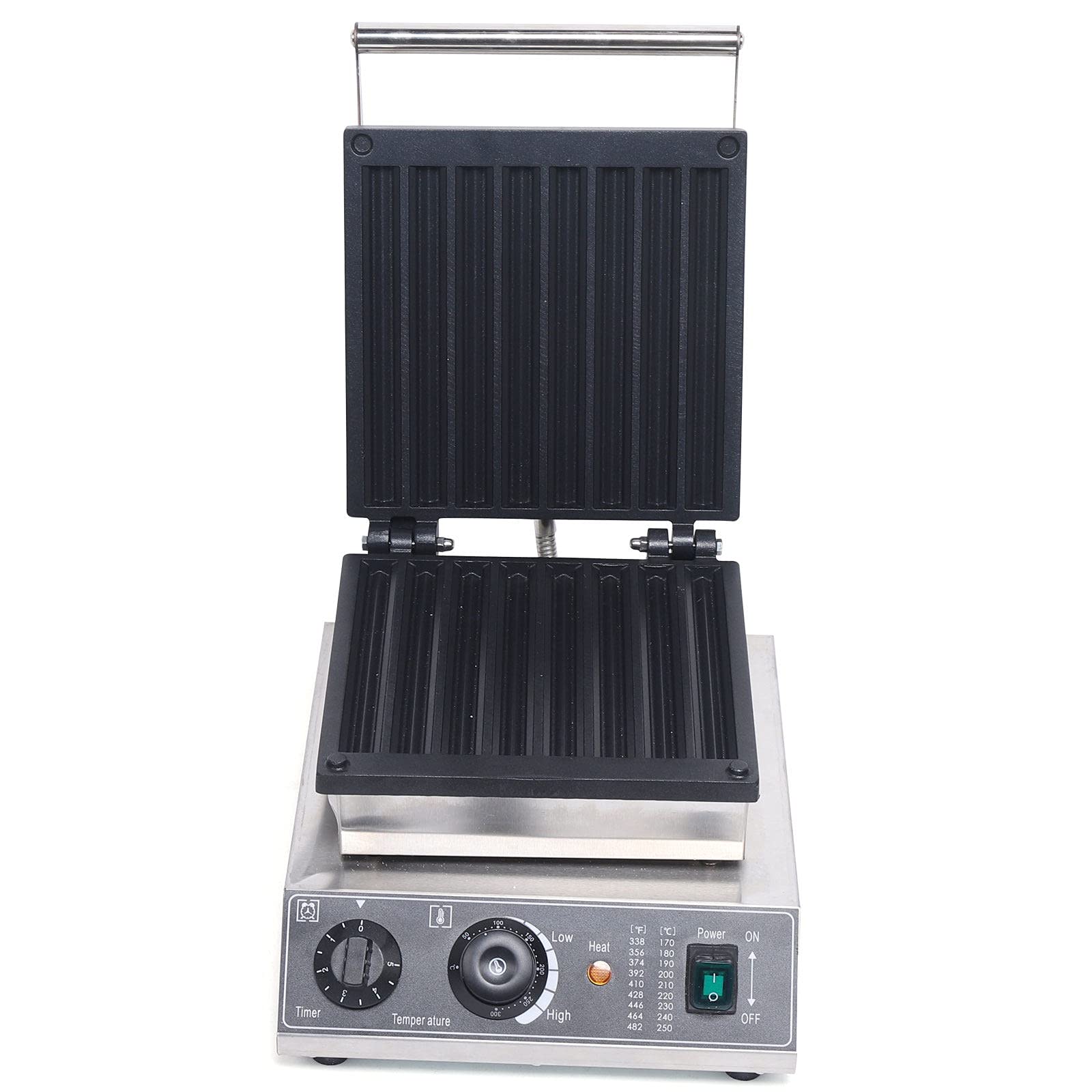 Commercial Electric Churro & Waffle Maker Machine - 1500W Stainless Steel with Temperature & Time Control (50~300℃) - 8 Piece Set for Restaurants, Bakeries, Snack Bars & Home Use - Perfect for Making Crispy Churros, Belgian Waffles & Breakfast Treats