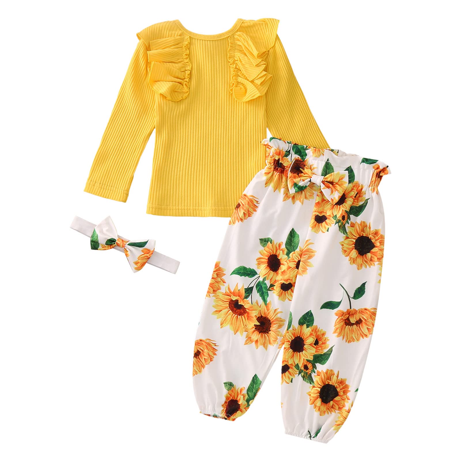 Baby Girl Clothes Set - Newborn & Toddler Long Sleeve Top with Printed Pants | Soft Cotton Outfit for Infant Girls | Perfect for Playdates, Family Photos & Everyday Wear