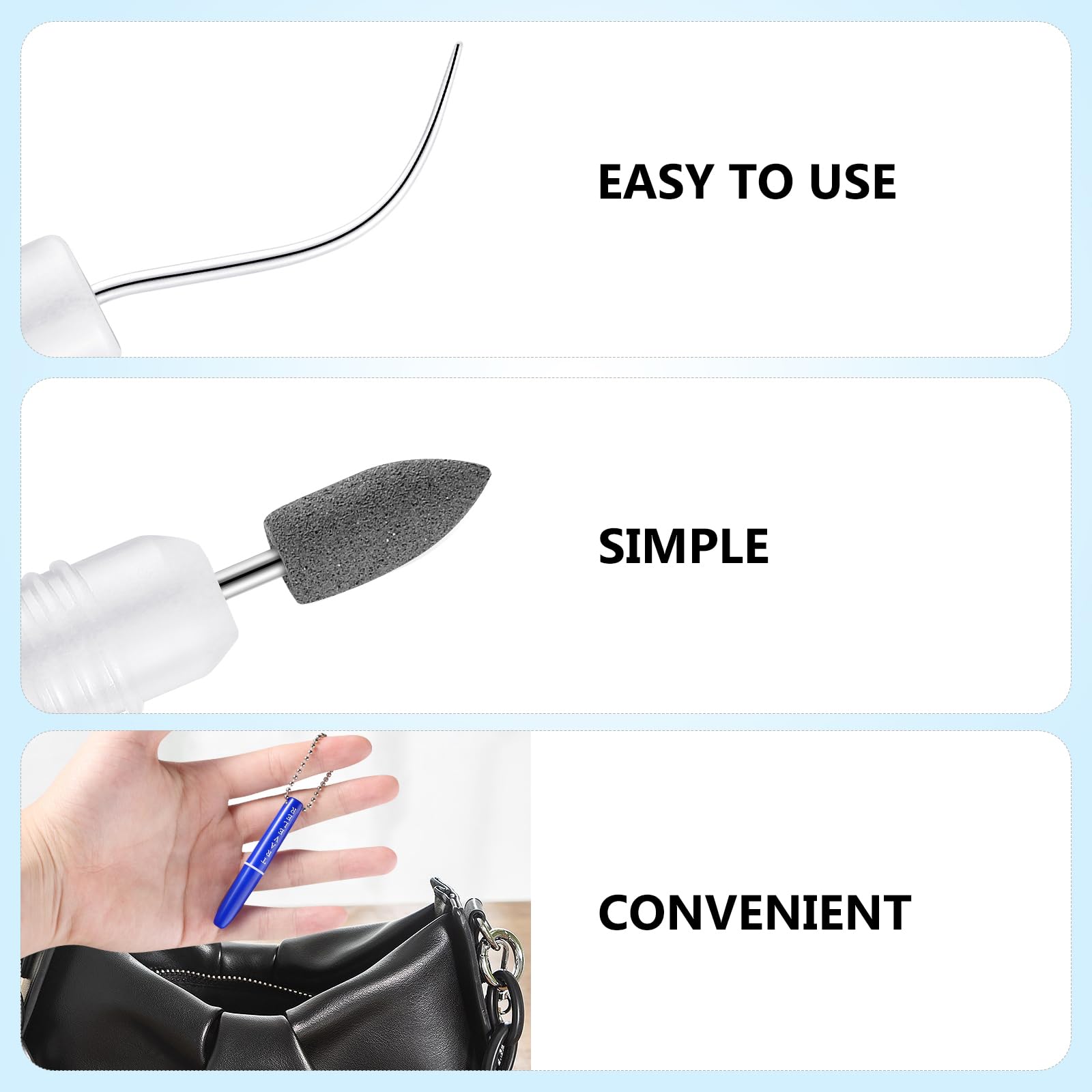 EXCEART Travel Teeth Plaque & Tartar Remover Tool Set - Mini Dental Hygiene Cleaning Kit with Chain for Travel & Home Use - Perfect for Whitening, Stain Removal & Oral Care On-the-Go