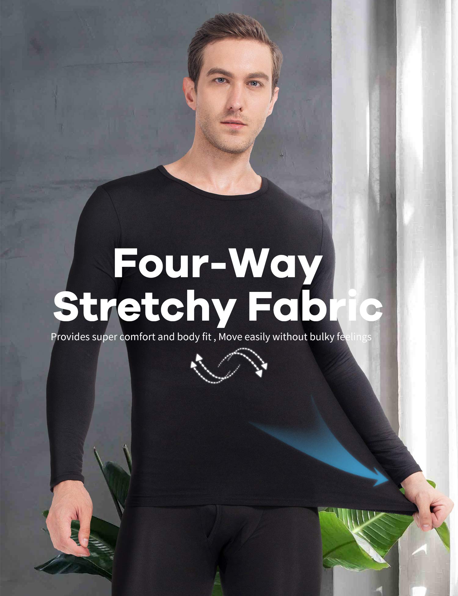 MANCYFIT Men's Thermal Underwear Set - Fleece Lined Long Johns for Winter, Ultra Soft & Warm Base Layer - Perfect for Skiing, Hiking & Cold Weather Activities