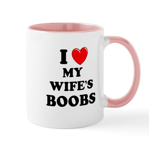 White/Pink Inside - I Heart My Wife's Boobs Mug