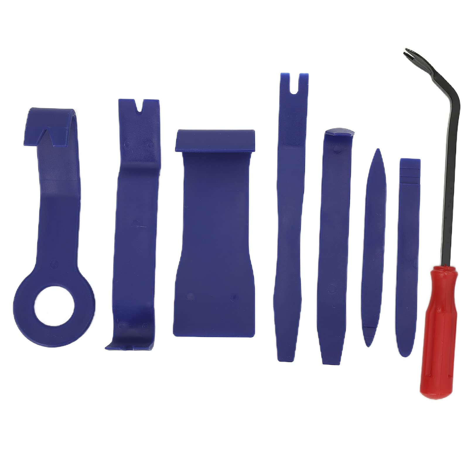 Ymiko 8-Piece Auto Trim Removal Tool Kit - Car Panel Door Window Clip Fastener Remover & Pry Tool Set with Red Screwdriver (Blue) - Perfect for Car Interior Repair, DIY Auto Detailing & Vehicle Maintenance