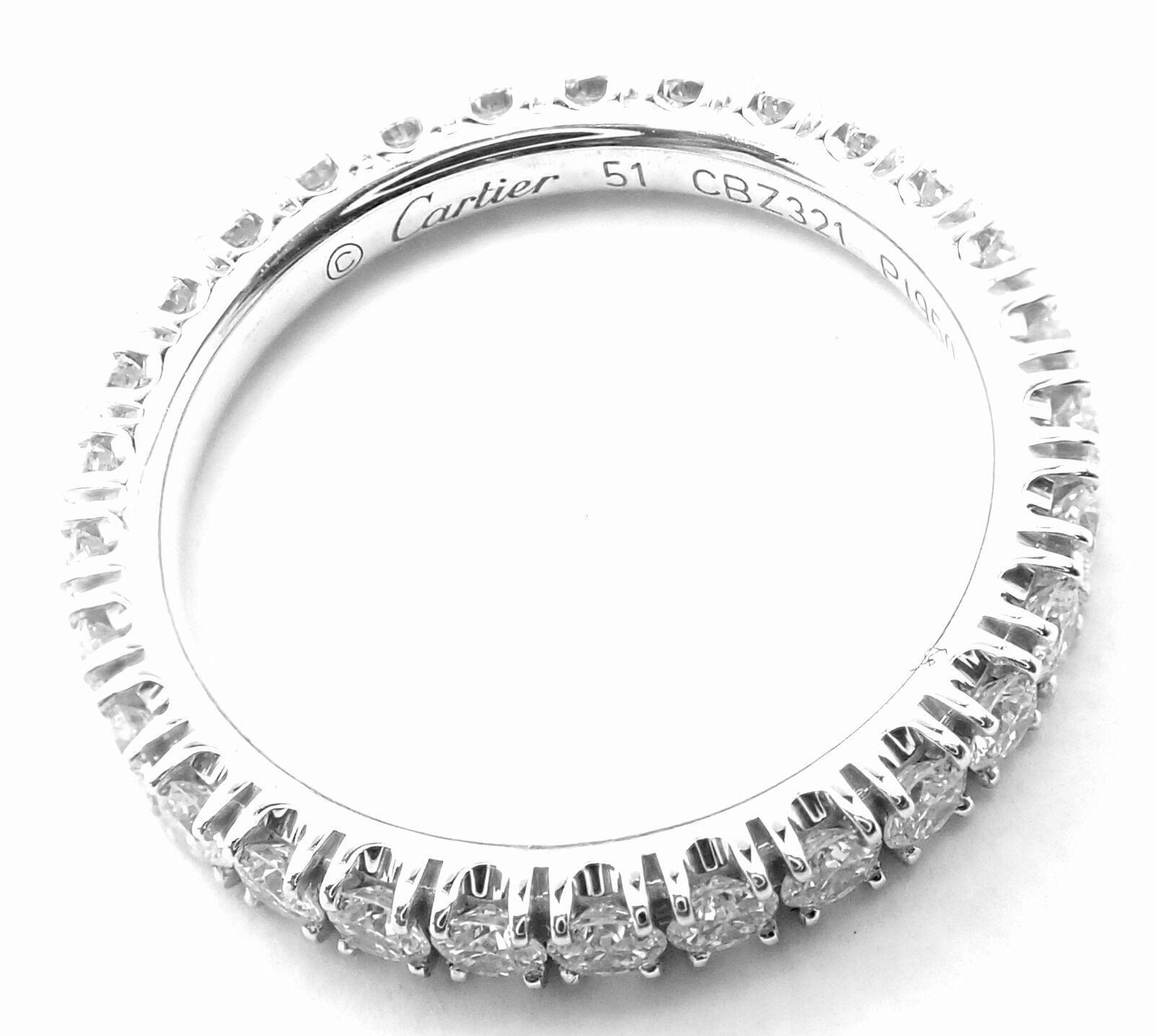 Cartier Étincelle De Cartier Platinum Diamond Eternity Band Ring - Size 51 (US 5.75) - Perfect for Weddings, Anniversaries & Special Occasions