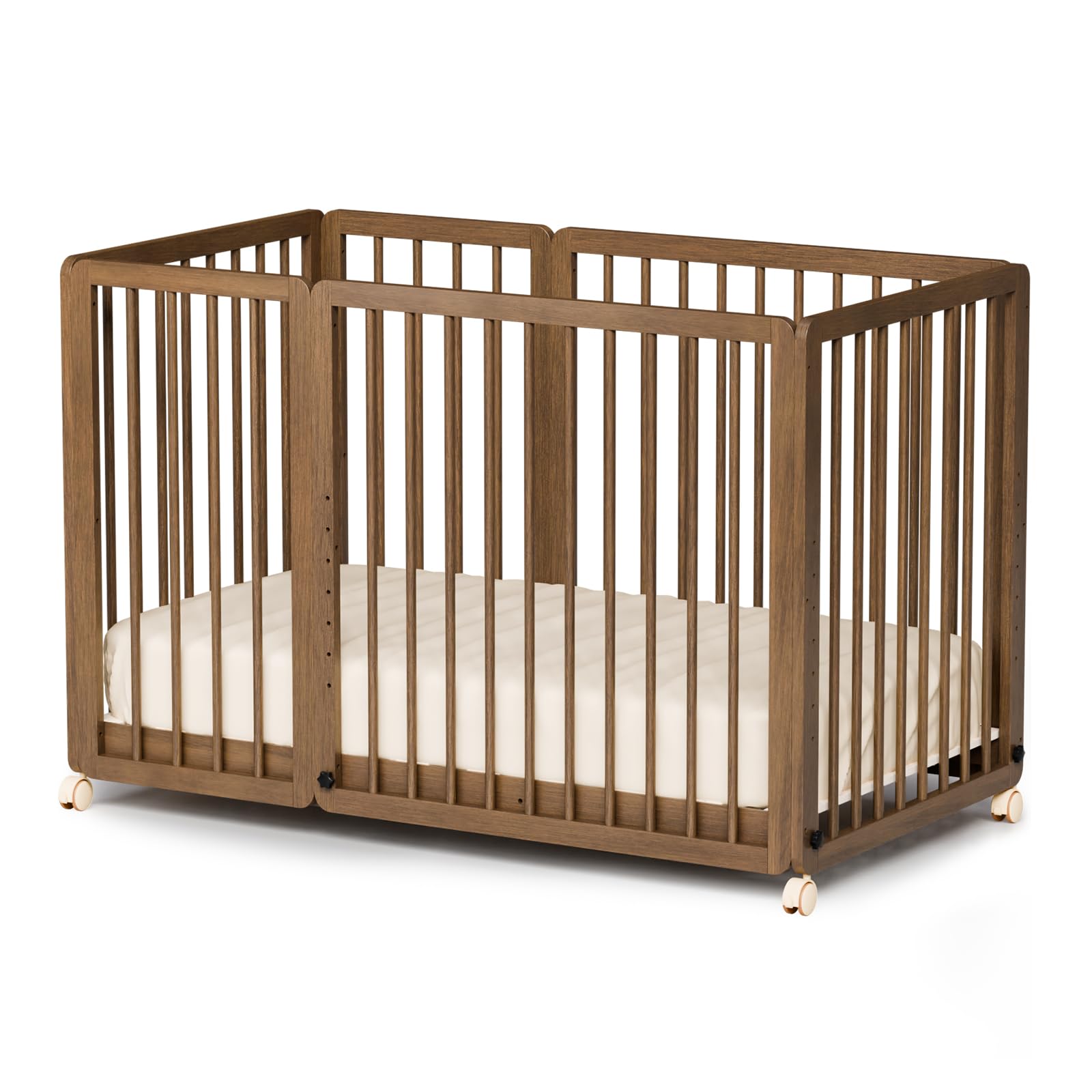 JOYMOR 8-in-1 Convertible Baby Crib with 2