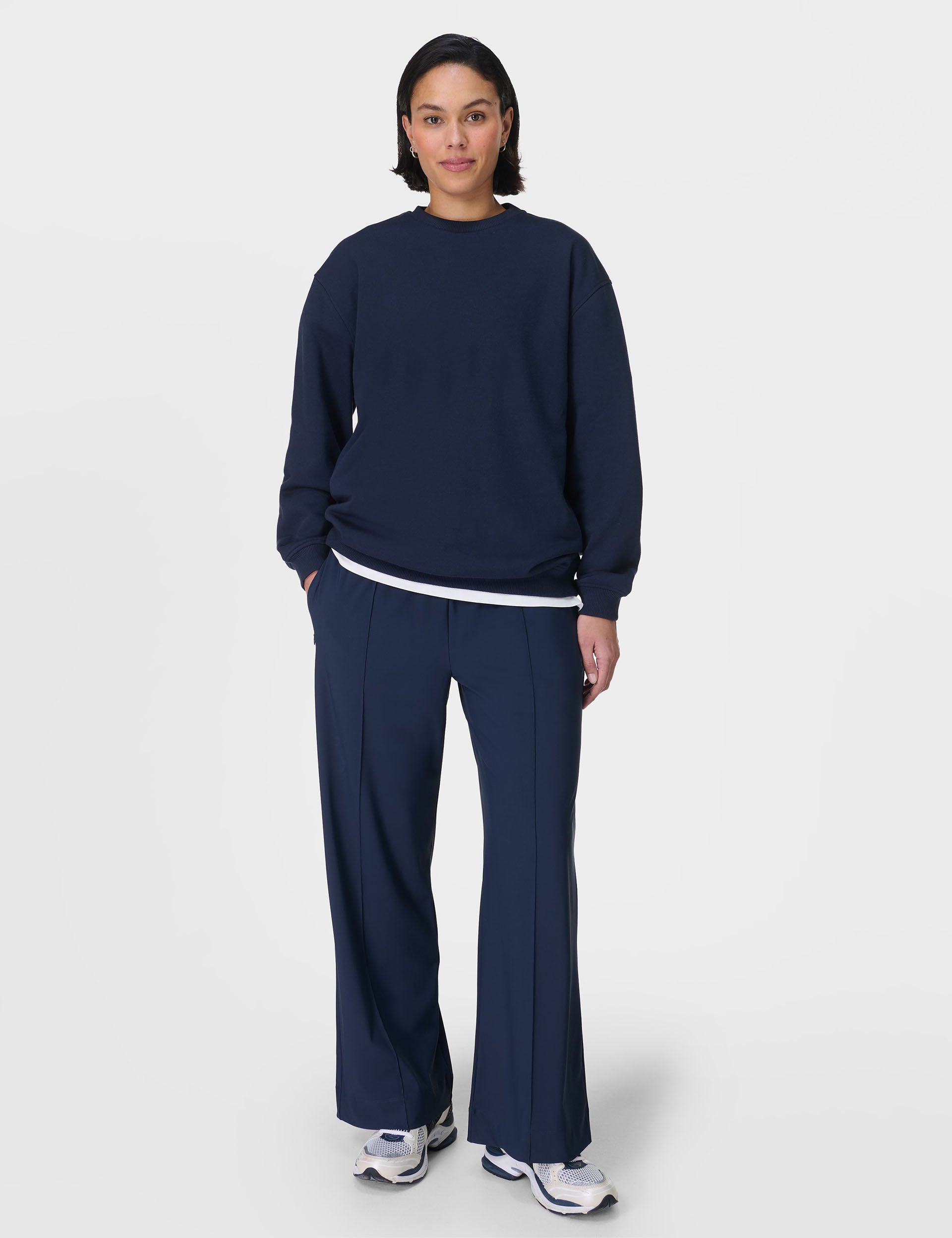 Explore More Longline Sweatshirt for Men & Women | Navy Blue Oversized Streetwear | Perfect for Casual Outfits, Loungewear & Layering