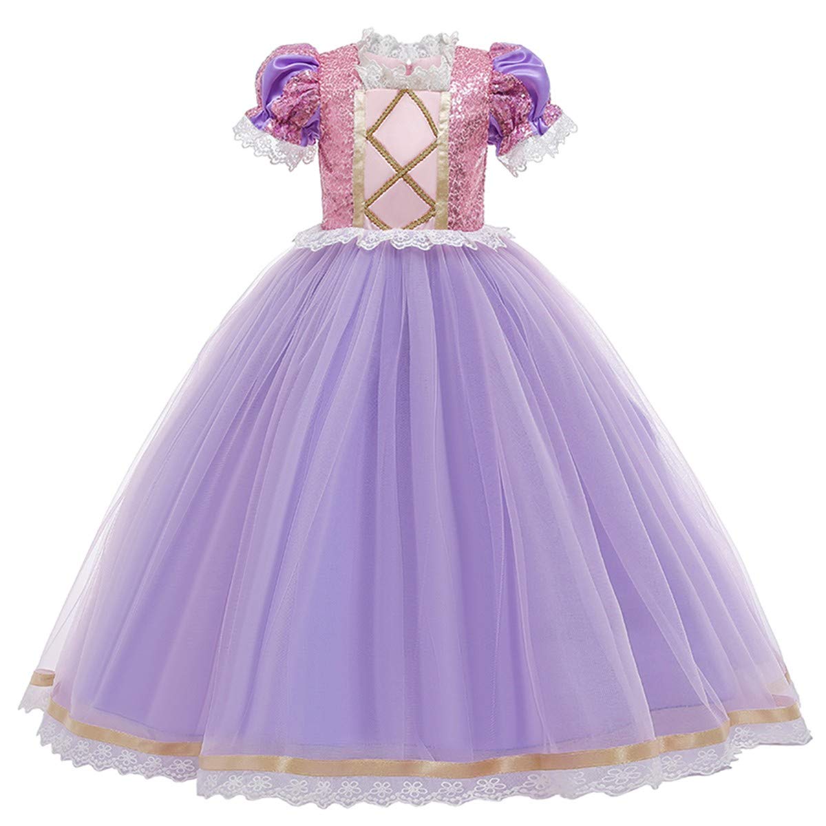 Sofia Princess Birthday Dress for Girls | Rapunzel Halloween Costume & Christmas Party Gown with Accessories | Perfect for Pageants, Evening Events & Dress-Up Play