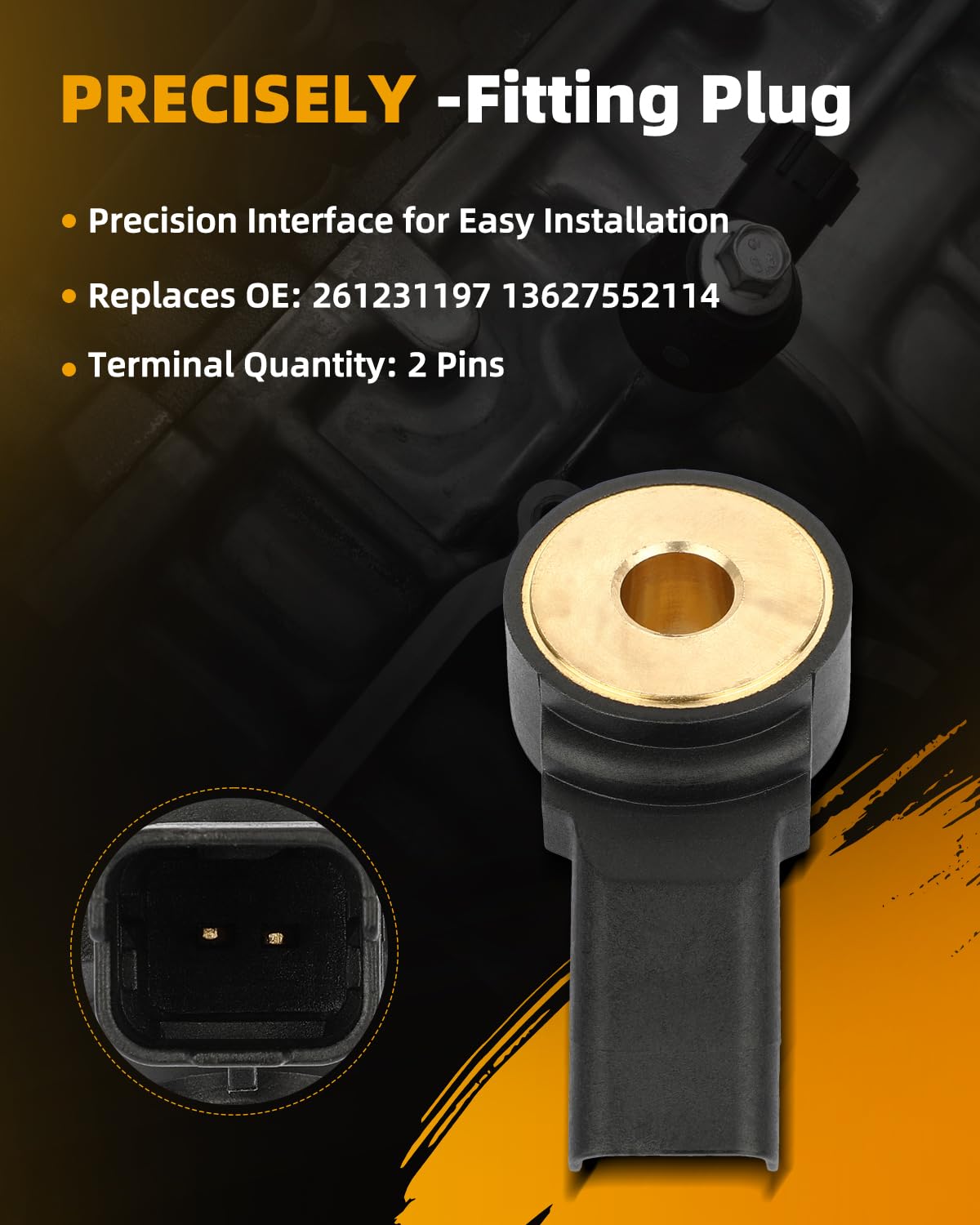 ROADFAR Knock Sensor for Mini Cooper 2007-2015 | OE 261231197 Replacement | for Engine Maintenance
