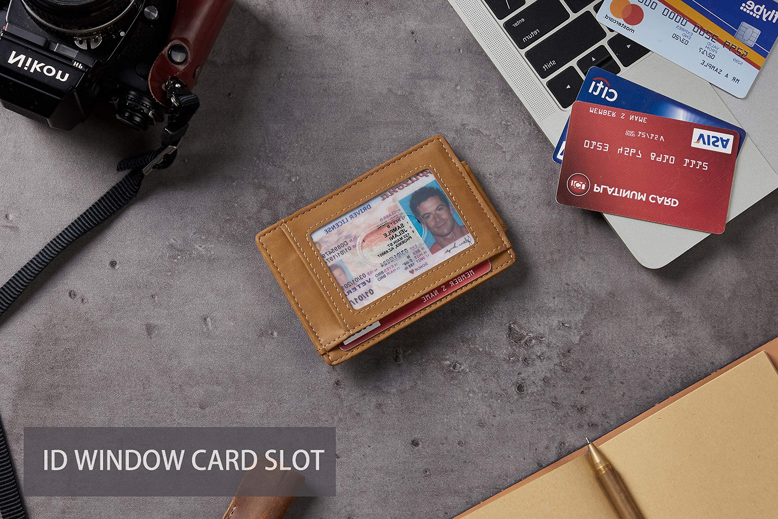 Slim Minimalist Leather Wallet for Men - RFID Blocking Magnetic Money Clip Credit Card Holder - Holds Cash & Cards - Perfect for Travel, Business & Everyday Use