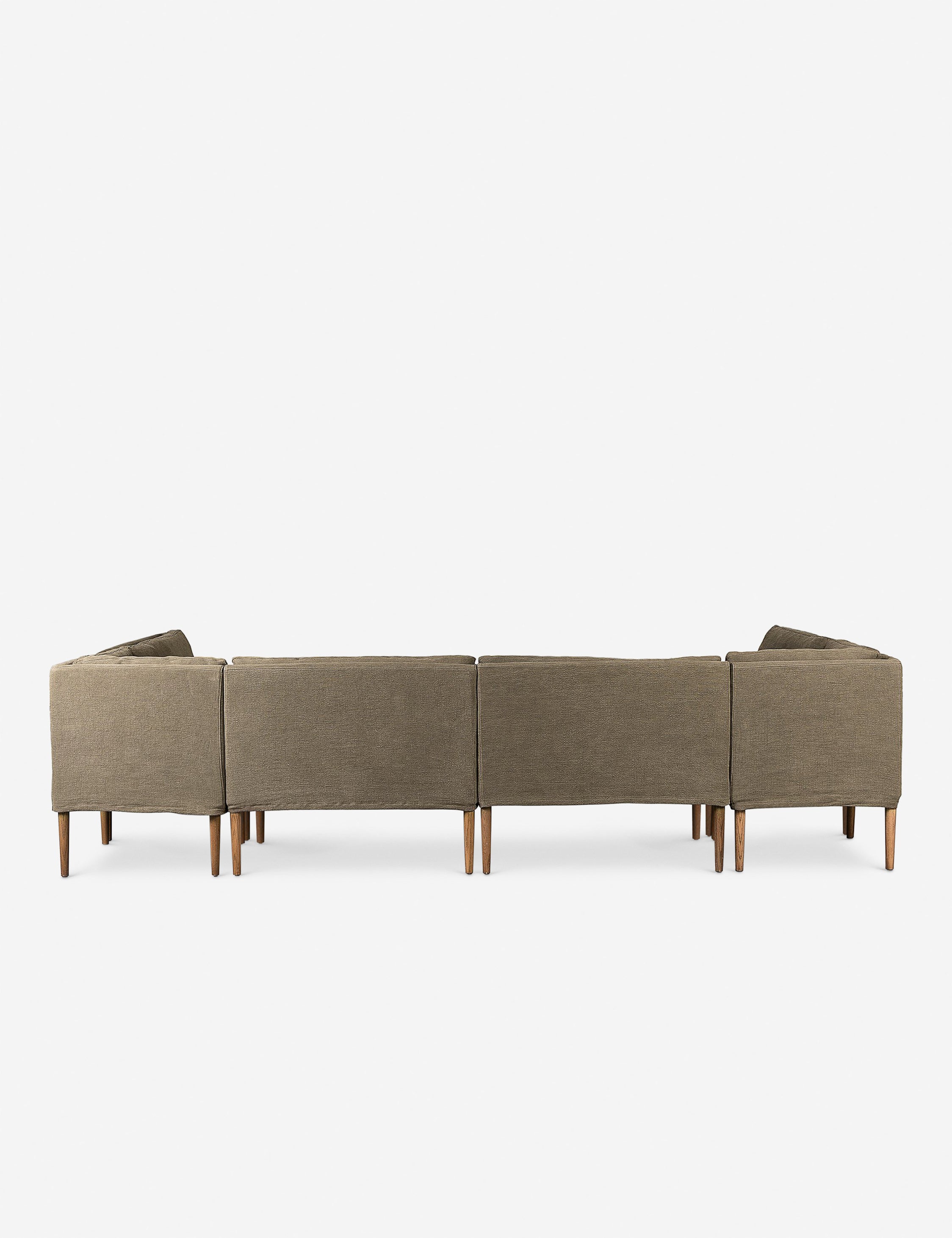 Aurelia U-Shaped Dining Banquette - Modern Upholstered Bench by Amber Lewis x Four Hands for Kitchen, Breakfast Nook, or Dining Room Seating