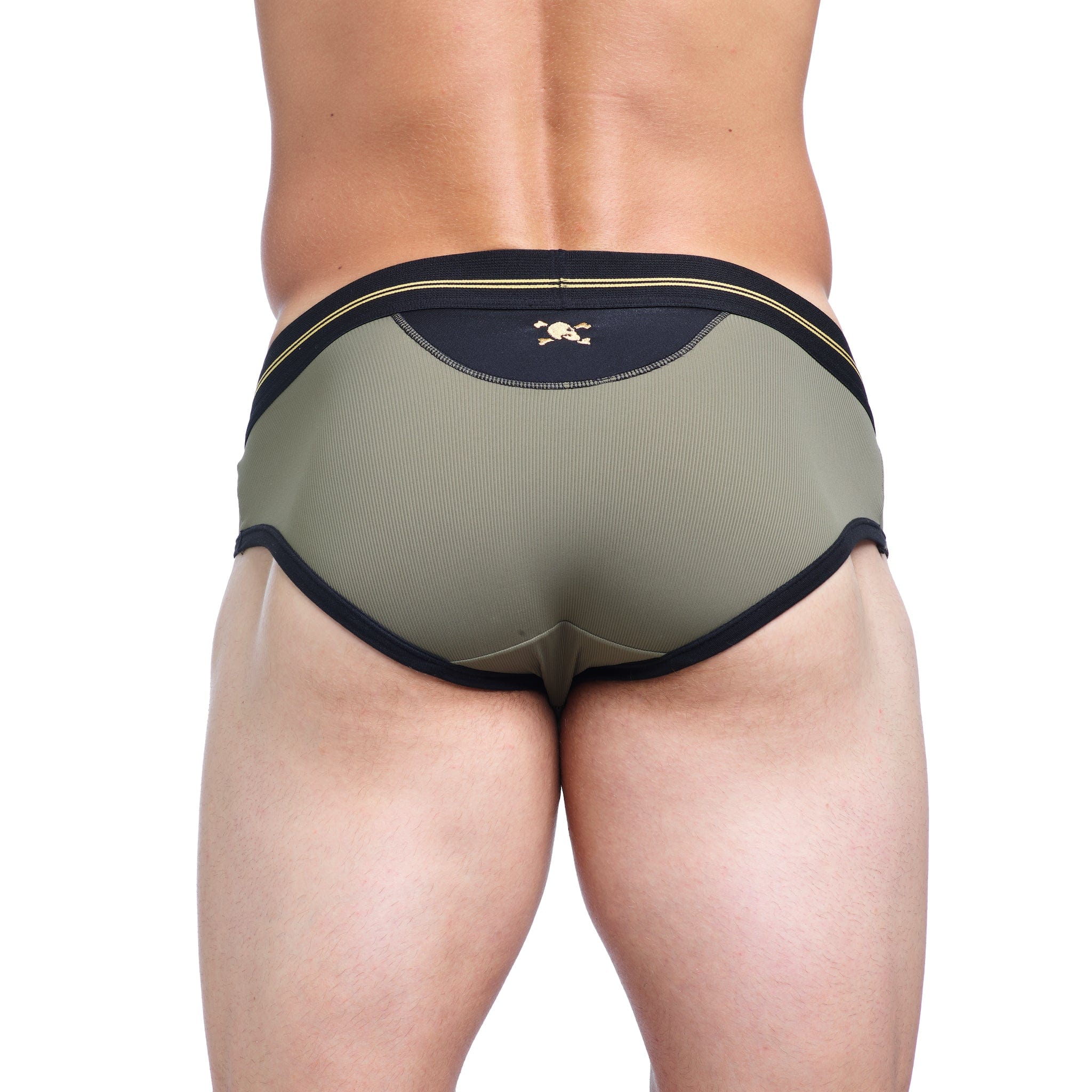 High-Performance Rib Brief Underwear for Men - Comfortable & Breathable Green Cotton Boxers - Perfect for Gym, Running & Everyday Wear