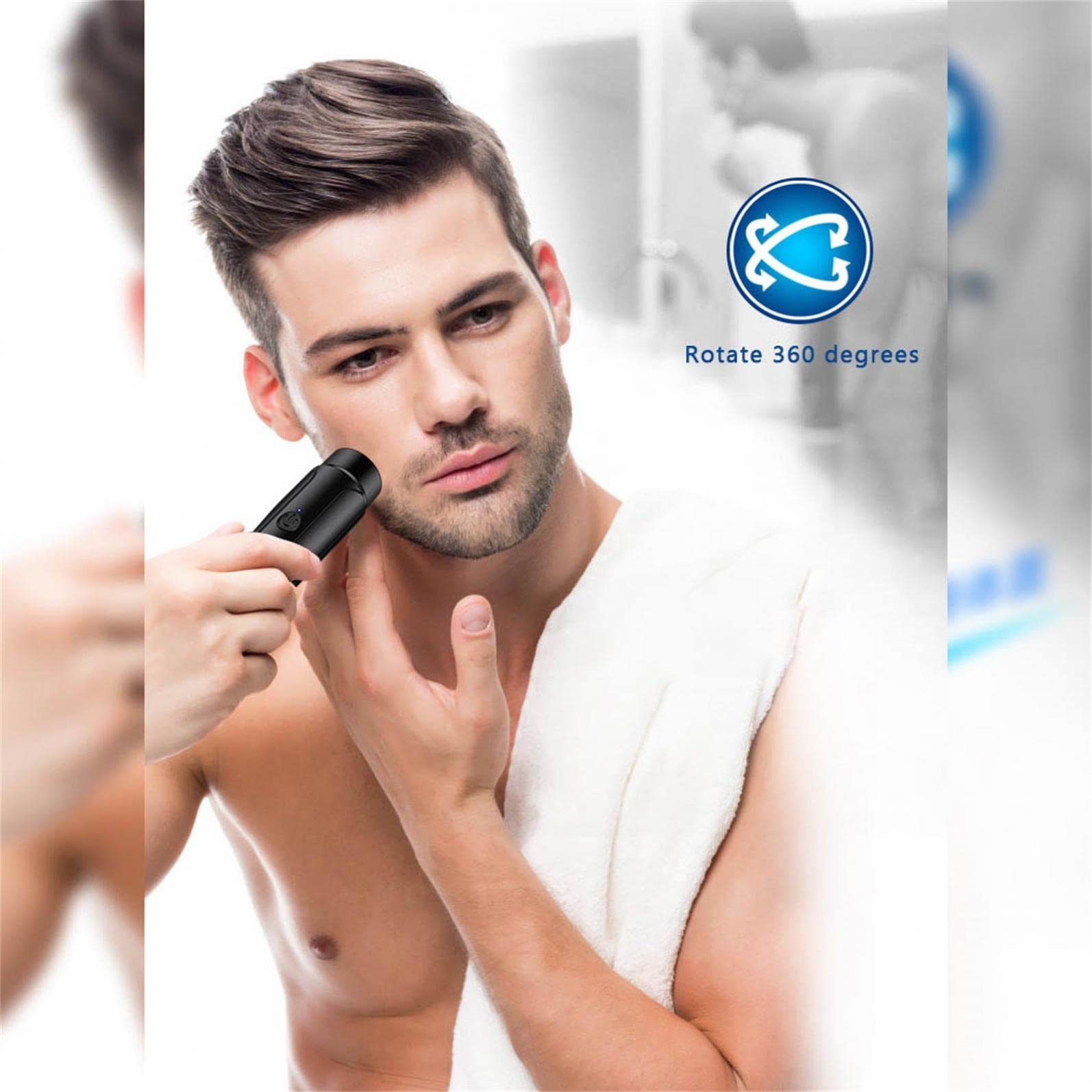 Professional Beard Trimmer for Men - Waterproof Cordless Electric Shaver with Rechargeable Battery, Wet & Dry Use - Perfect for Travel, Home Grooming & Quick Touch-Ups