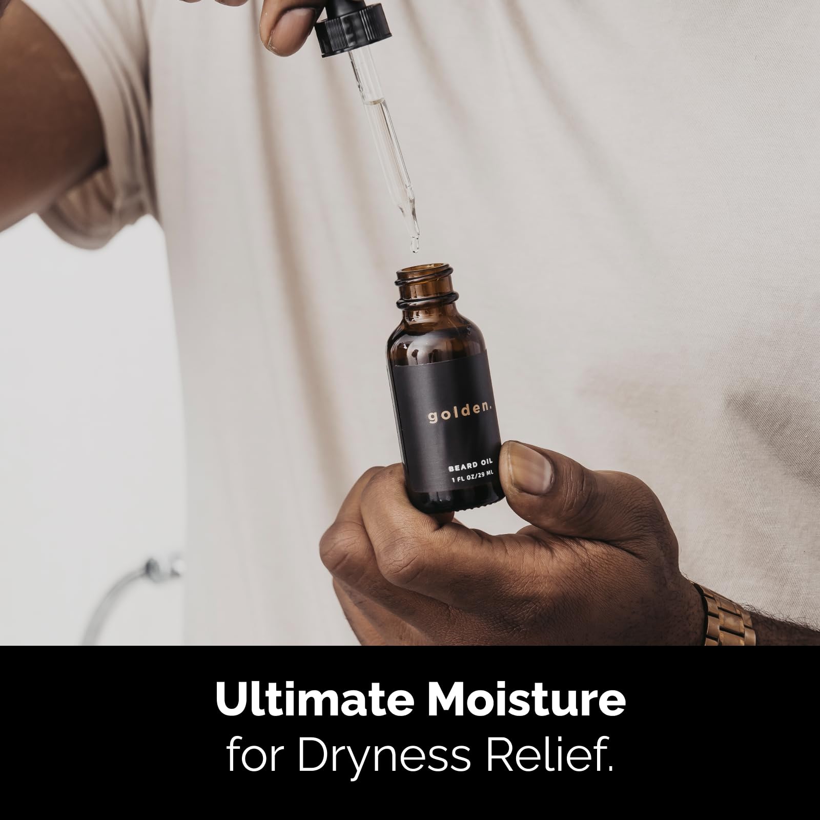 Premium Golden Grooming Beard Oil for Men - Hydrating & Conditioning with Natural Castor Oil, Jojoba Oil & Olive Oil - Fresh Scent - 1oz Bottle - Perfect for Daily Beard Care & Styling