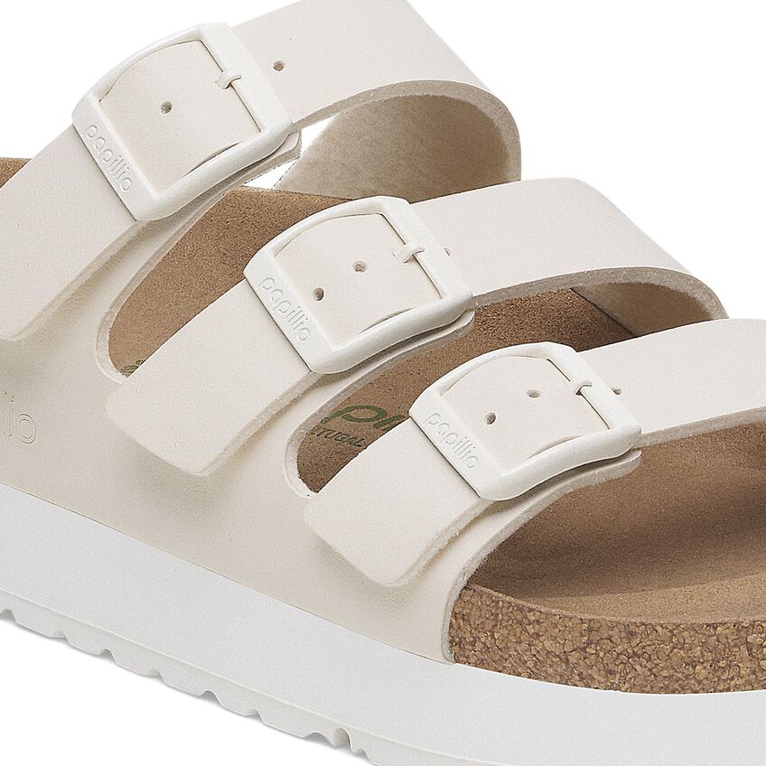 Birkenstock Florida Platform Vegan Sandals in Eggshell - Comfortable & Stylish for Women | Perfect for Casual Wear, Beach Outings & Summer Fashion