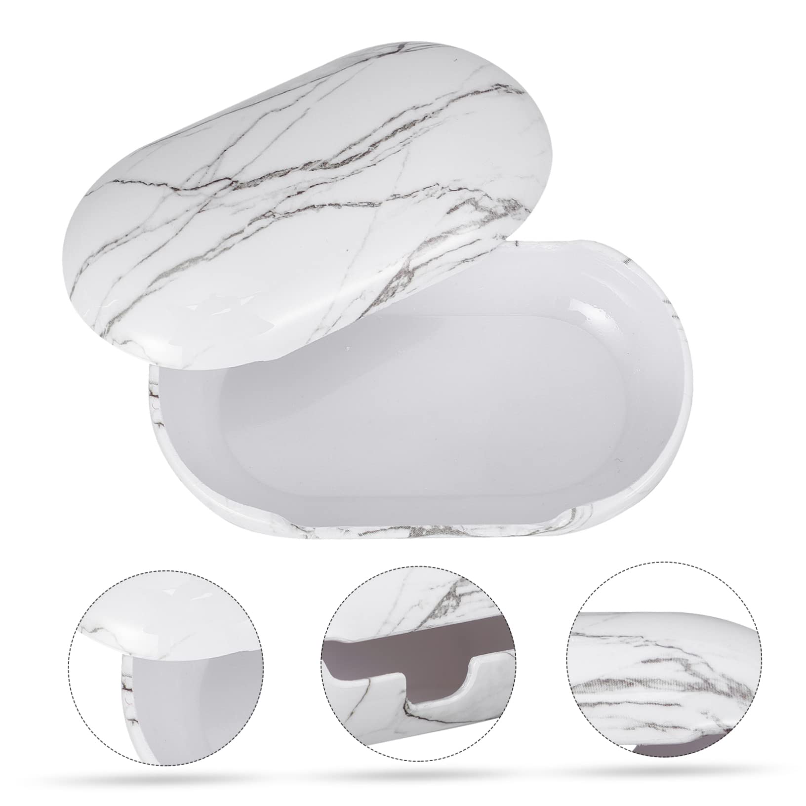 Mikikit 3 Pack Marble Pattern Headphone Case - Anti-Fall Protective Cover for Earphones, Earbuds & Headsets | Perfect for Travel, Gym & Office Use