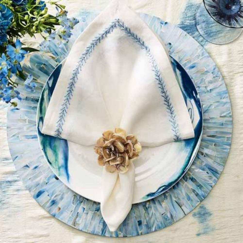 Kim Seybert Tahiti Placemats Set of 4 - Premium Periwinkle Blue Table Mats for Dining, Entertaining & Home Decor - Perfect for Dinner Parties, Holiday Gatherings & Everyday Use