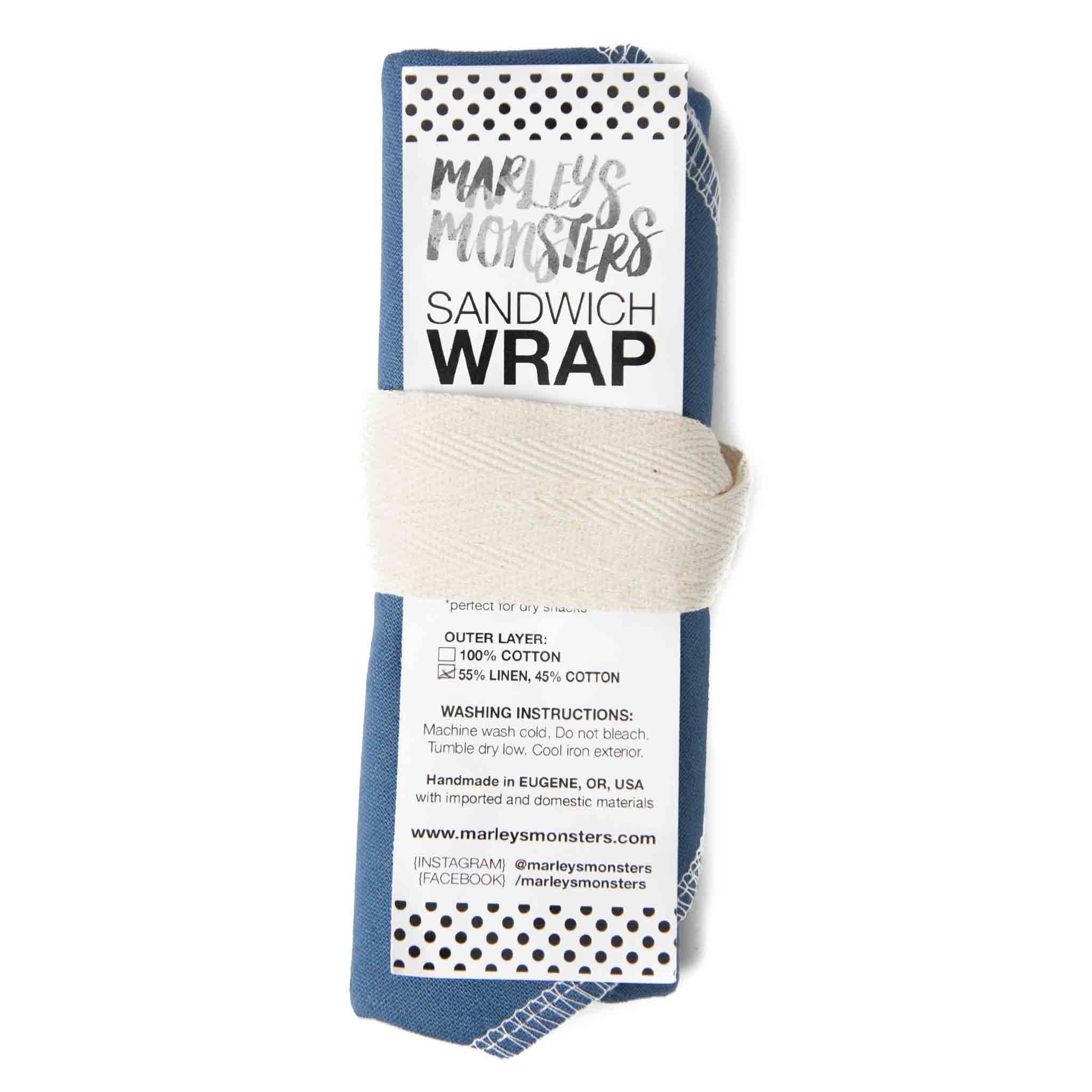 Organic Linen Sandwich Wrap - Reusable & Eco-Friendly Food Wrap for Picnics, Lunch, and On-the-Go Meals