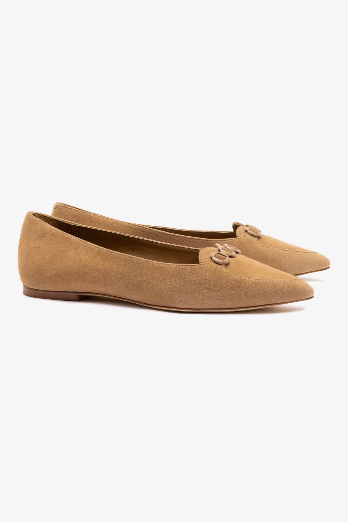 Audrey Flat Shoes in Hazelnut Suede - Comfortable Women's Loafers for Work, Office & Casual Wear