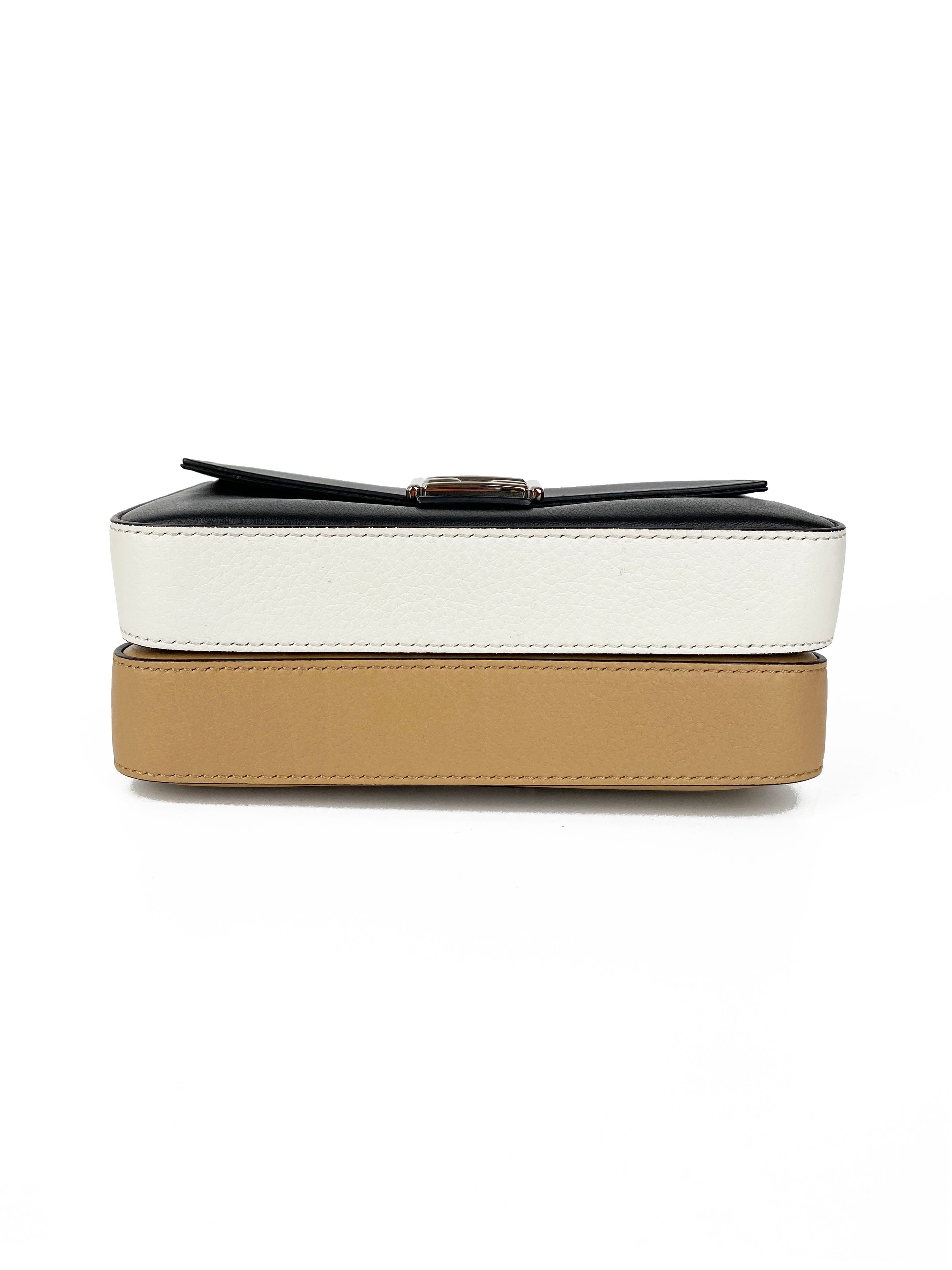 Fendi Black & Nude Micro Double Baguette Bag - Luxury Designer Crossbody Purse for Women | Perfect for Evening Parties, Date Nights & Special Occasions