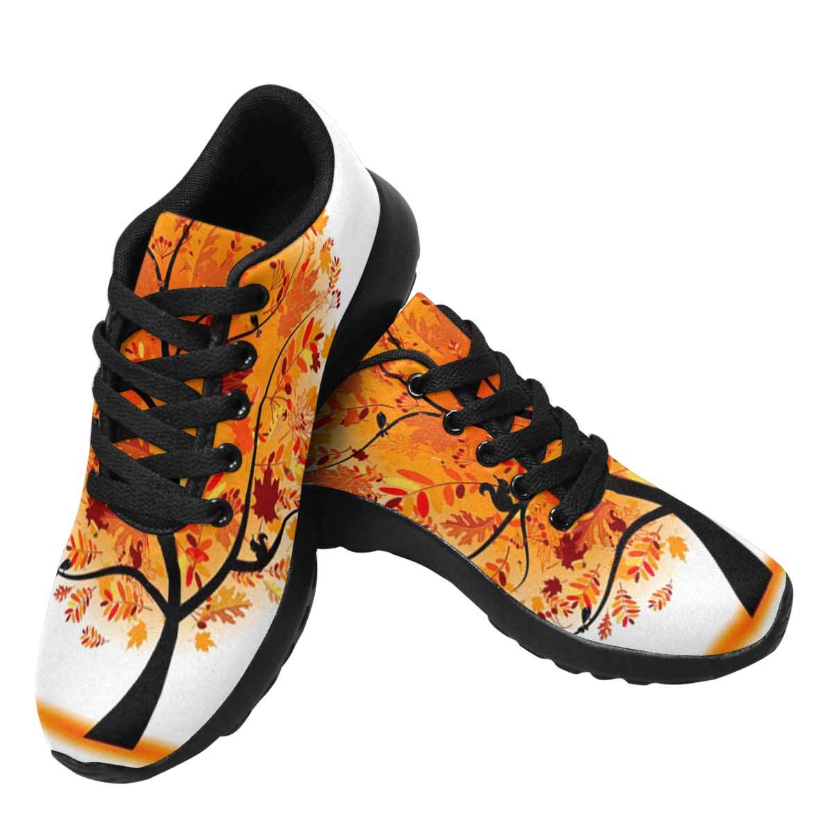 InterestPrint Women's Running Shoes - Breathable Athletic Sneakers with Autumn Leaf Design | Lightweight Tennis Shoes for Women | Perfect for Jogging, Gym Workouts & Casual Wear