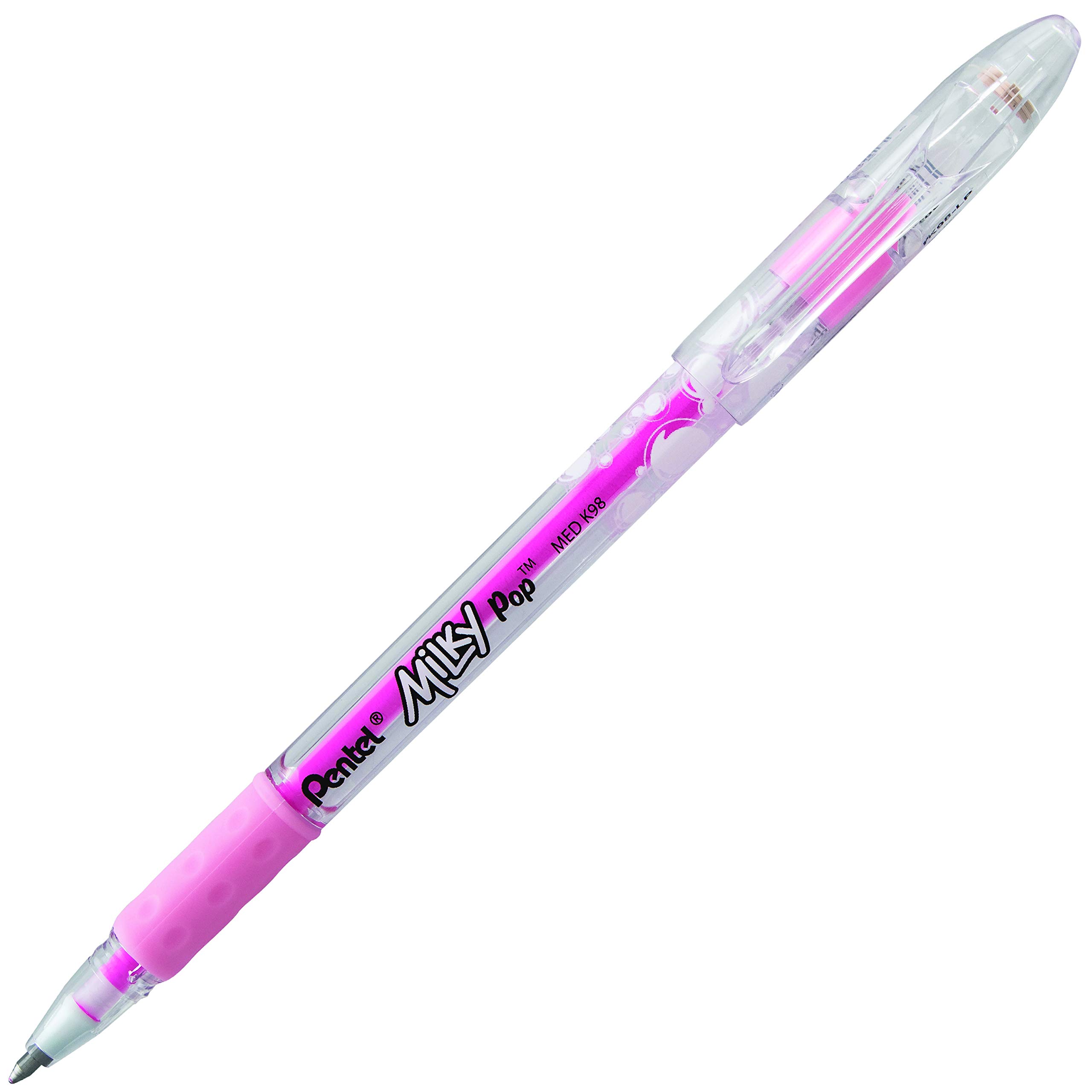 Pentel Milky Pop Pastel Gel Pen Set - 0.8mm Medium Point, 12 Pink Ink Pens (K98-LP) for Journaling, Note Taking & Creative Writing