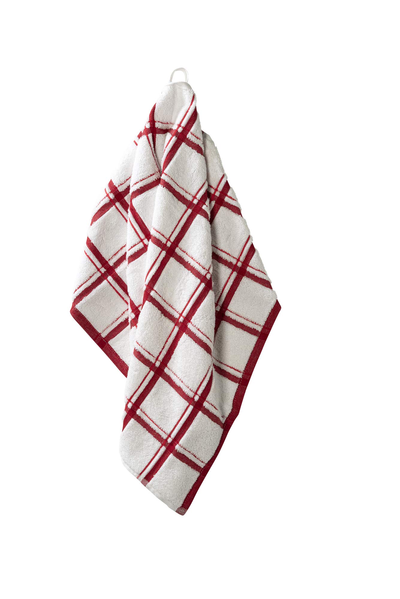 Premium 100% Cotton XLNT Red Large Kitchen Towels (2 Pack) - Ultra Absorbent 20