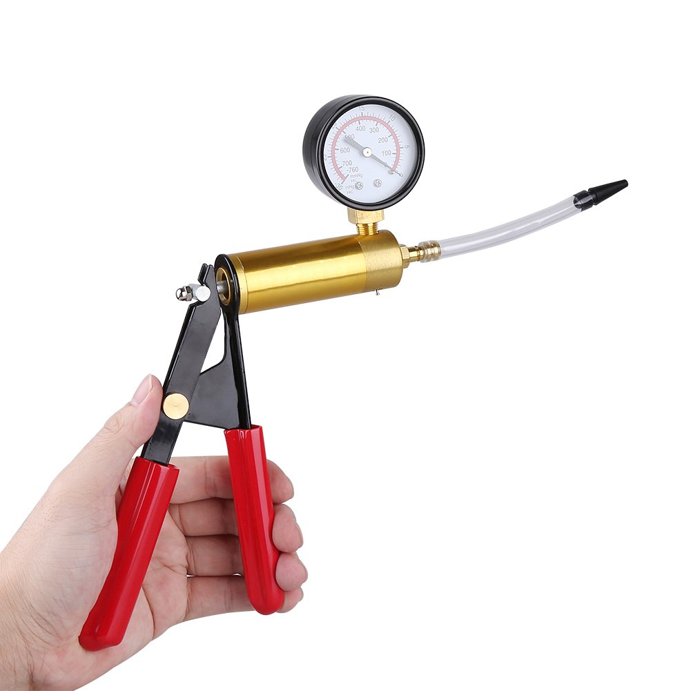 Qiilu 13-Piece Car Handheld Vacuum Pump & Brake Bleeder Kit - Professional Brake Fluid Tester & Pressure Gauge for Automotive Maintenance | Ideal for DIY Mechanics, Home Garage Use & Professional Auto Repair Shops