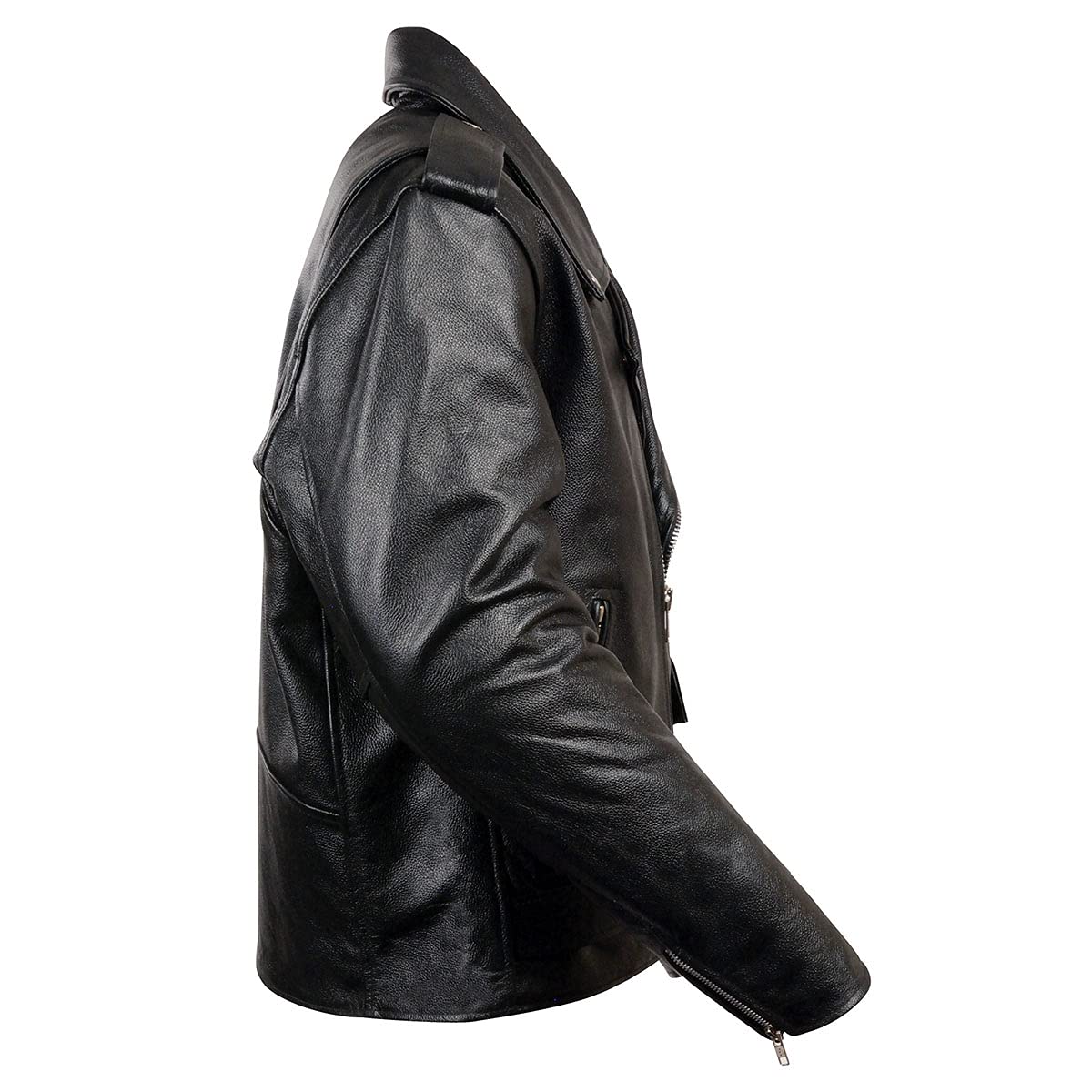 Milwaukee Leather LKM1781 Men's Black Motorcycle Jacket with Belt - Heavy Duty Biker Jacket for Harley, Cruiser & Riding Protection - Perfect for Motorcycle Enthusiasts & Urban Fashion