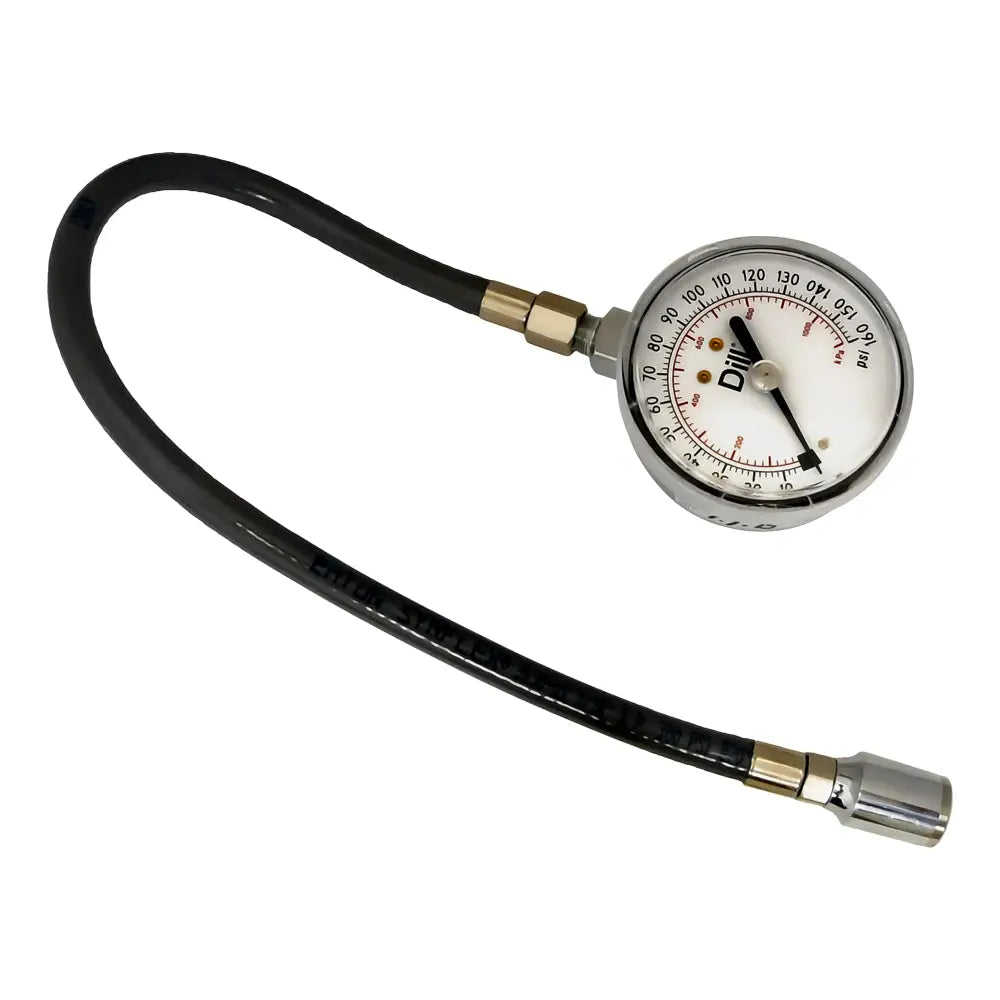 Dill 8810J Large Bore Aircraft Tire Gauge - 0-160 PSI Heavy Duty Tire Pressure Gauge for Aviation & Industrial Use | Perfect for Airplane Tires, Heavy Equipment & Truck Tires