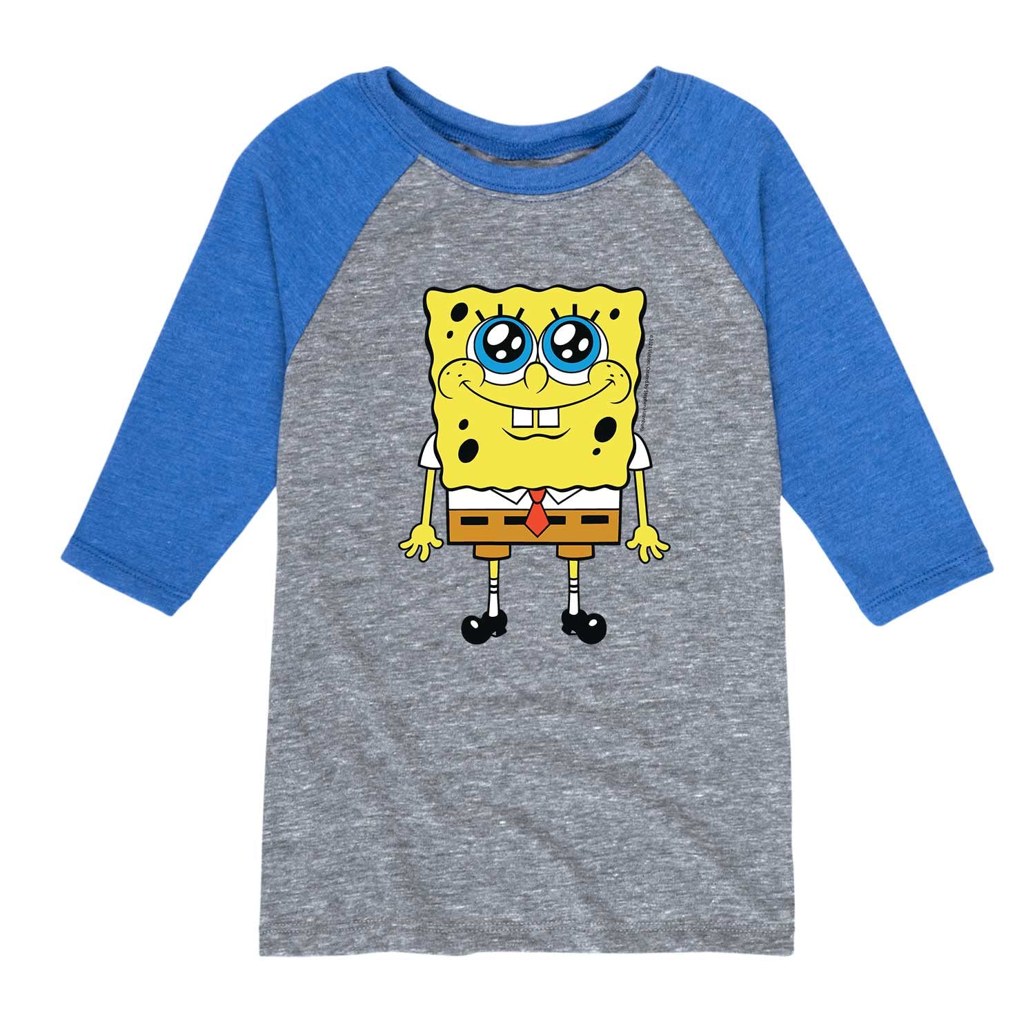 SpongeBob SquarePants Toddler & Youth Raglan Tee - Hybrid Apparel - Soft Cotton Blend for Kids - Perfect for Playdates, School & Cartoon-Themed Parties