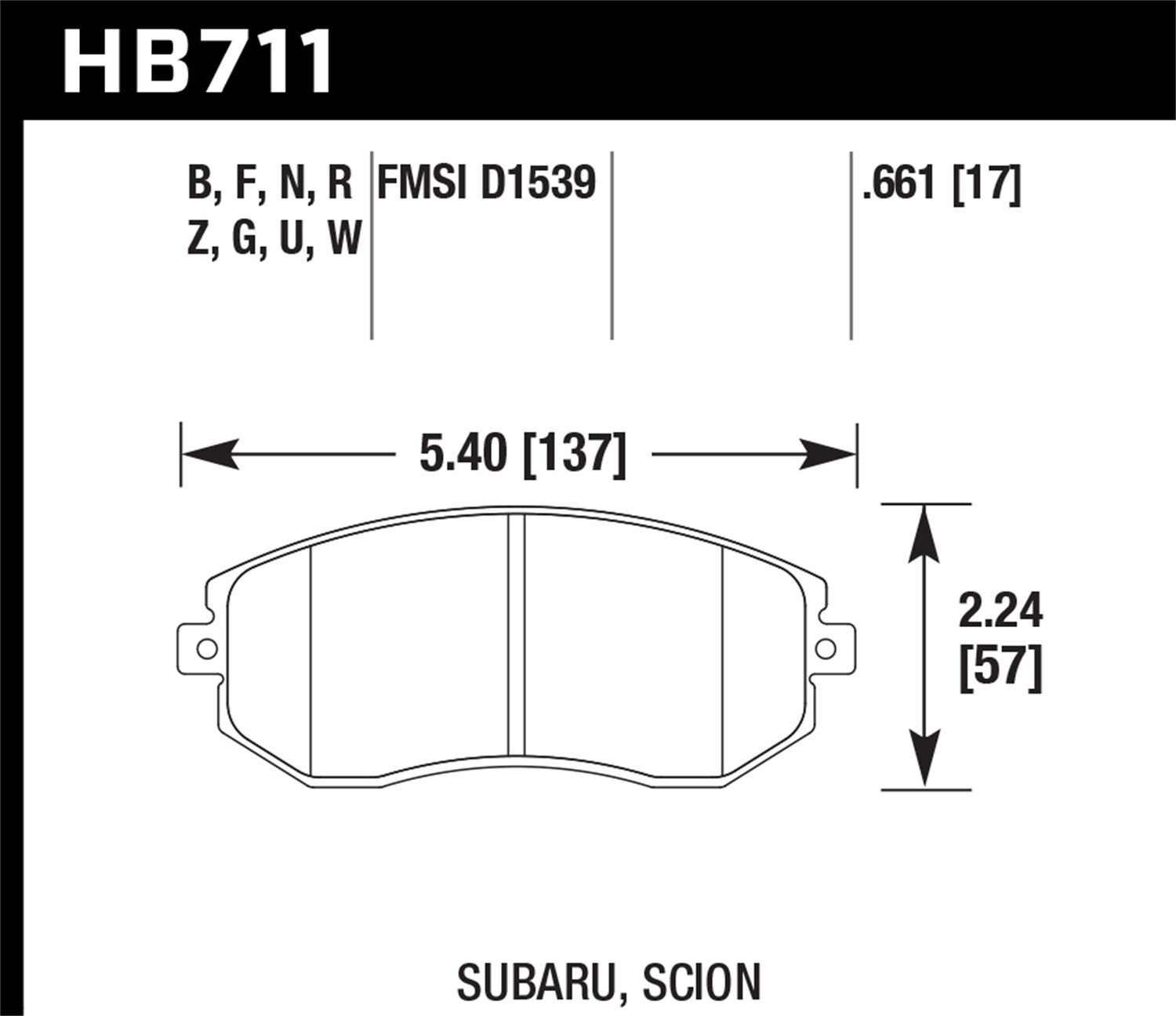 HB711F.661 HPS Performance Street Brake Pads - High Performance Braking for Sports Cars & Daily Driving | Perfect for Track Days & City Commutes