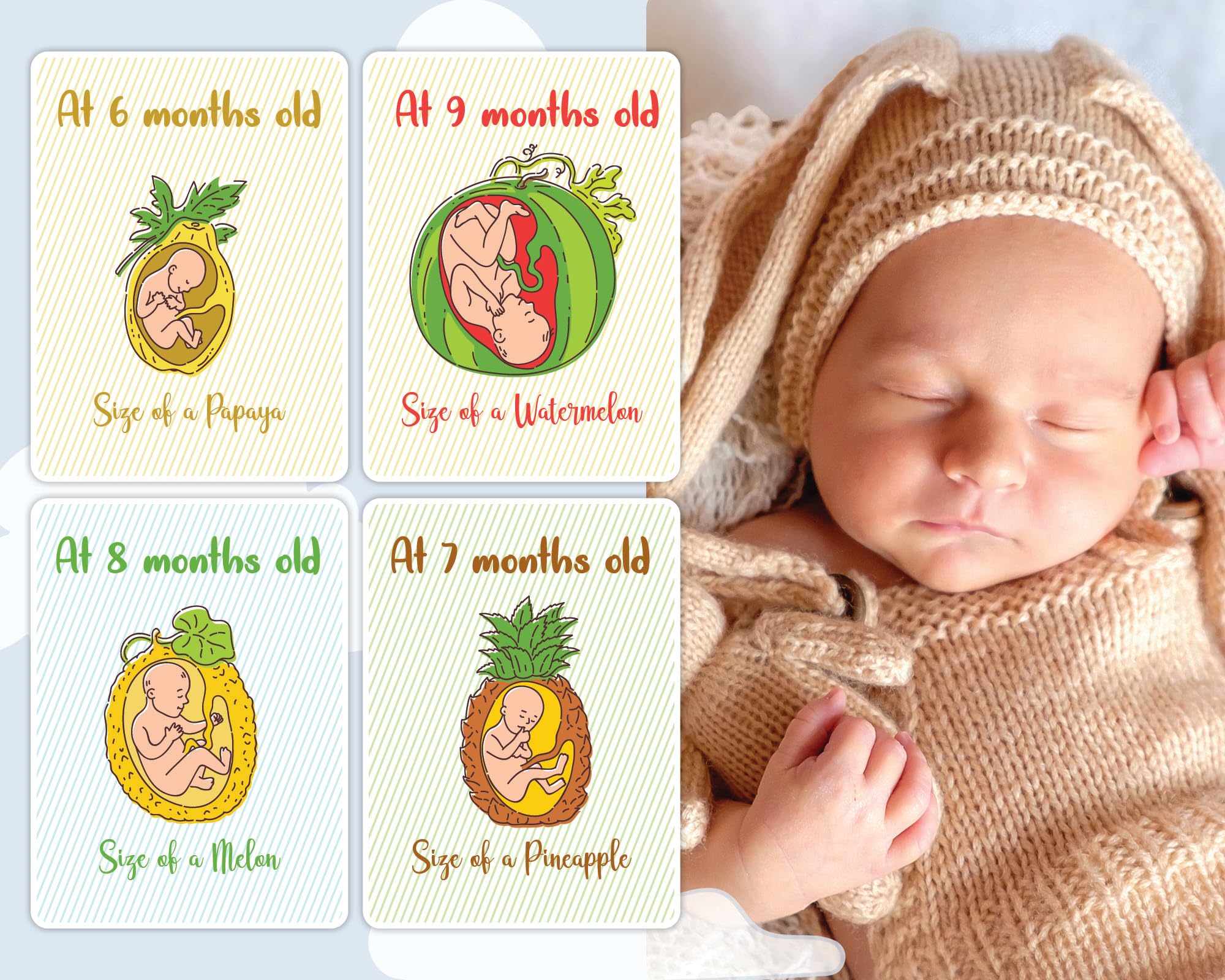 28 Pregnancy Milestone Cards for Moms & Babies - Celebrate Every Special Moment | Perfect for Baby Showers, Gender Reveals & Monthly Photo Props