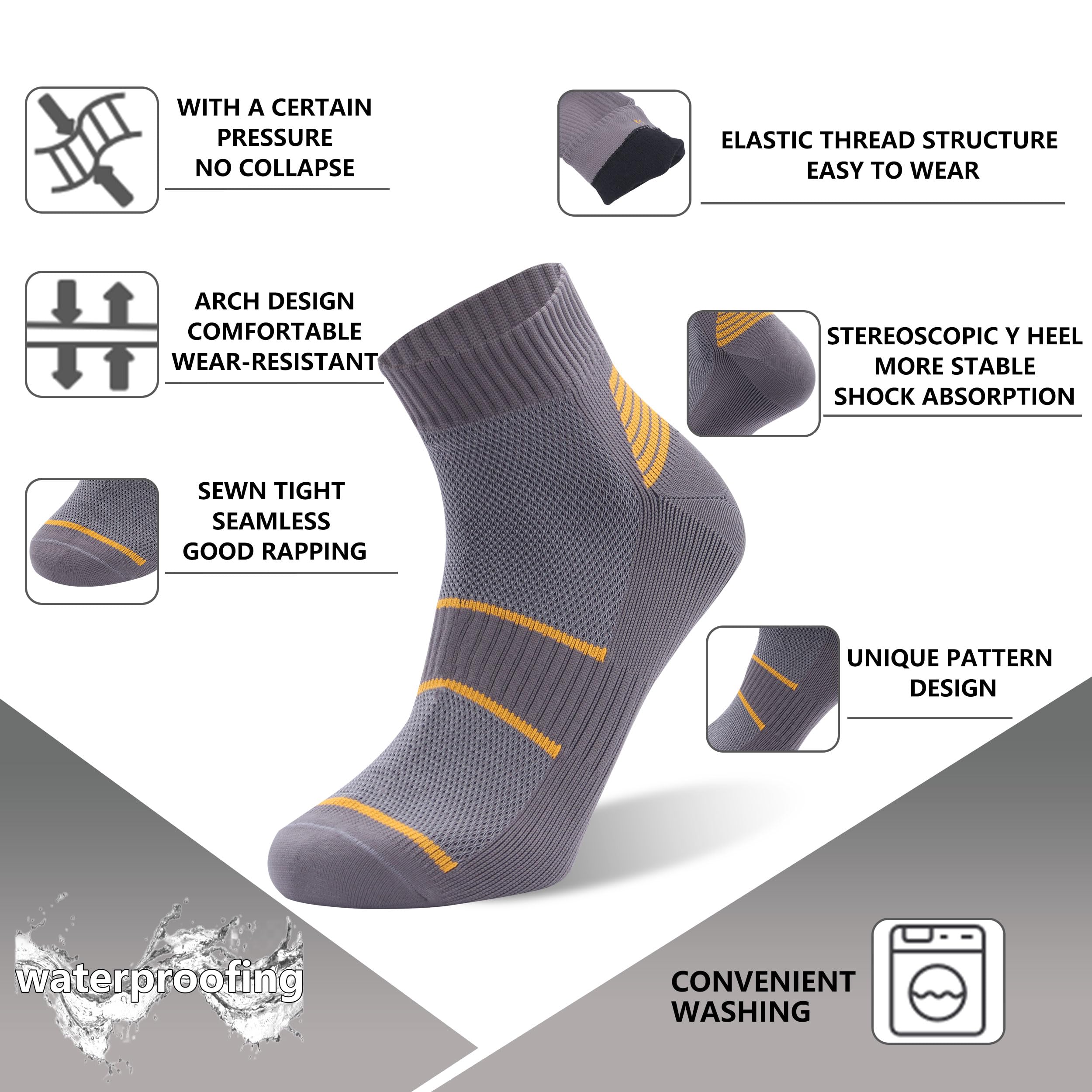 Waterproof Socks for Men & Women - Breathable Cushioned Hiking, Skiing & Outdoor Sports Crew Socks - Perfect for Hiking, Camping, Fishing & Winter Activities